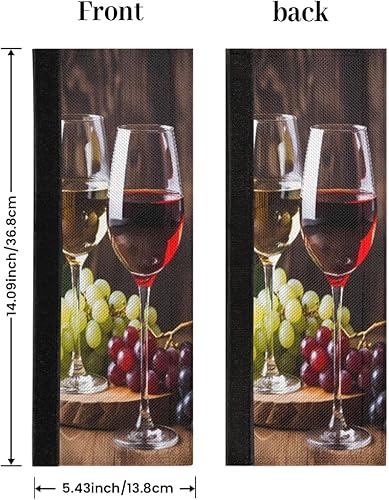 Miniatura 2 de DXTKWL Red Wine Glass Grapes Refrigerator Door Handle Covers Set of 2 Kitchen Appliance Handle Covers Protector for Fridge Microwave Stove Oven