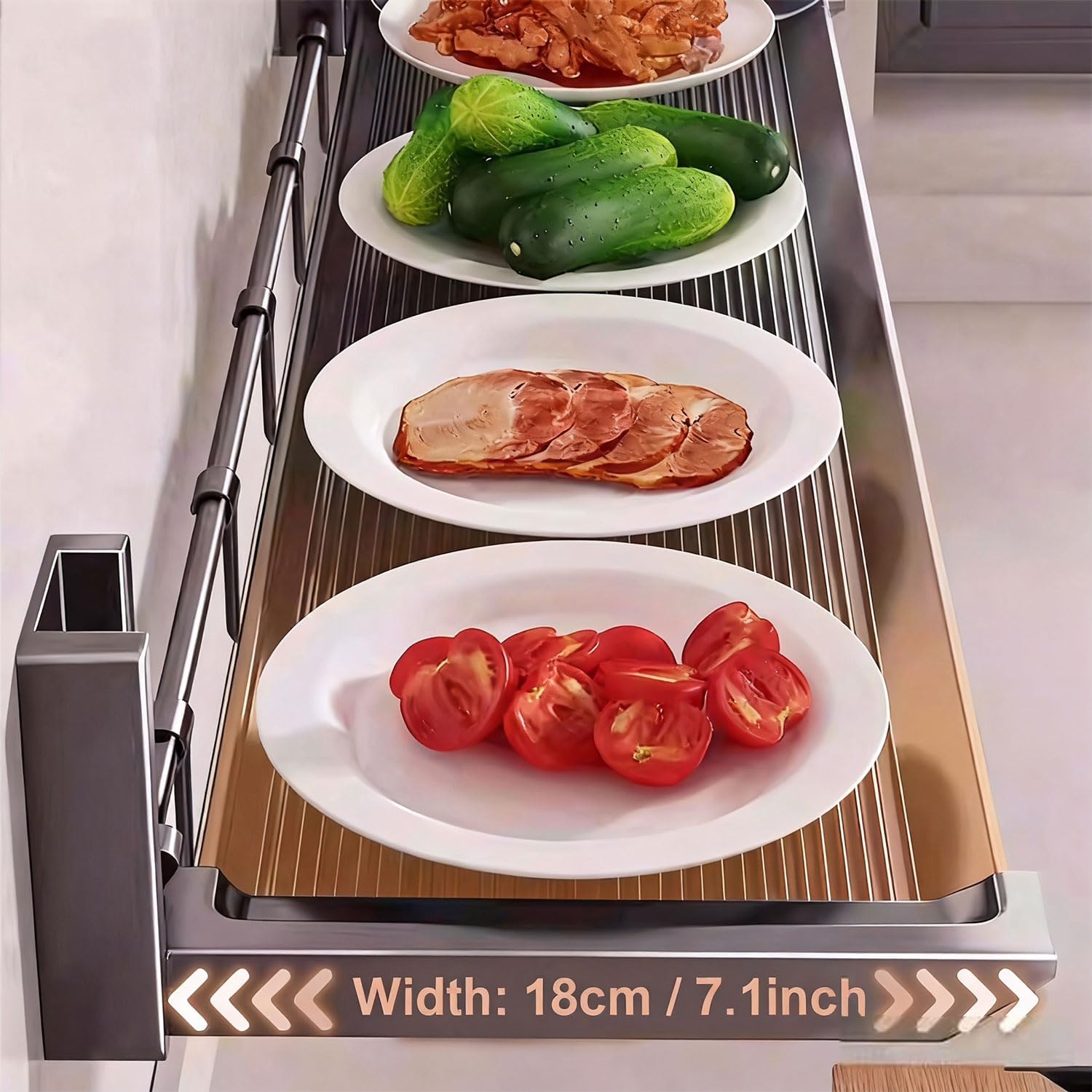 Linwnil 22Inch Floating Shelves for Kitchen Foldable No Drill Storage Rack Sturdy 11lbs Load Space Saving Wall Mount for Spices Cookware Bathroom image 4