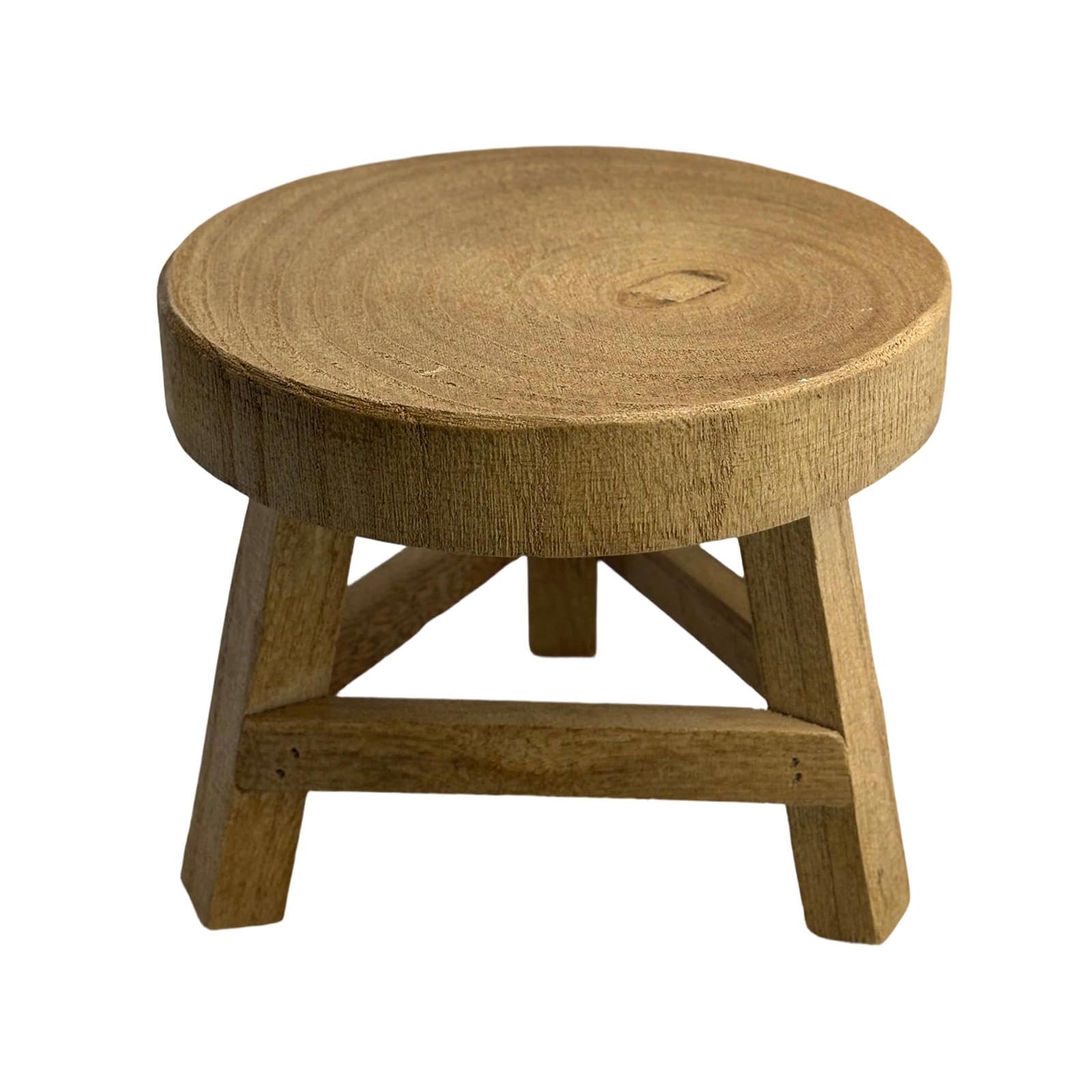 HGZLQKD Wood Plant Stool Plant Stand Rustic Round Decorative Bonsai Rack Flower Shelf for Table Desktop Garden Office Home Decor, brown