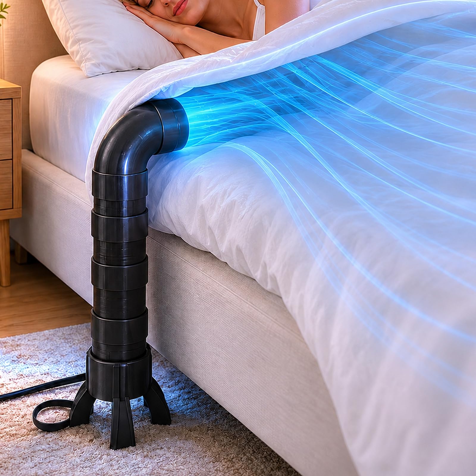 Midnight Bed Cooling System for Night Sweats, Bed Fan Under Sheets, for Hot Sleepers, Bed Cooling Fan for Cooling and Sleep (Bed Cooling System)-image-45