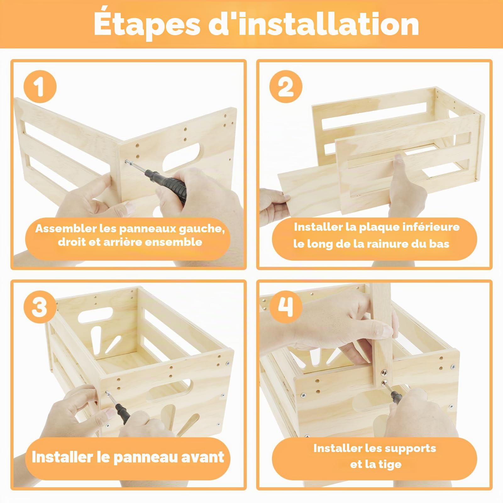 Boîte en bois pour fête prénatale, panier de bébé avec 5 cintres et poignée, panier cadeau en bois pour garçons et filles, grossesse, nouveaux parents
