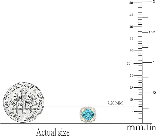 Miniatura 5 de Dazzlingrock Collection Aretes de tuerca redondos de 0.197 in con halo de diamante blanco para mujer, en oro rosa de 10 quilates