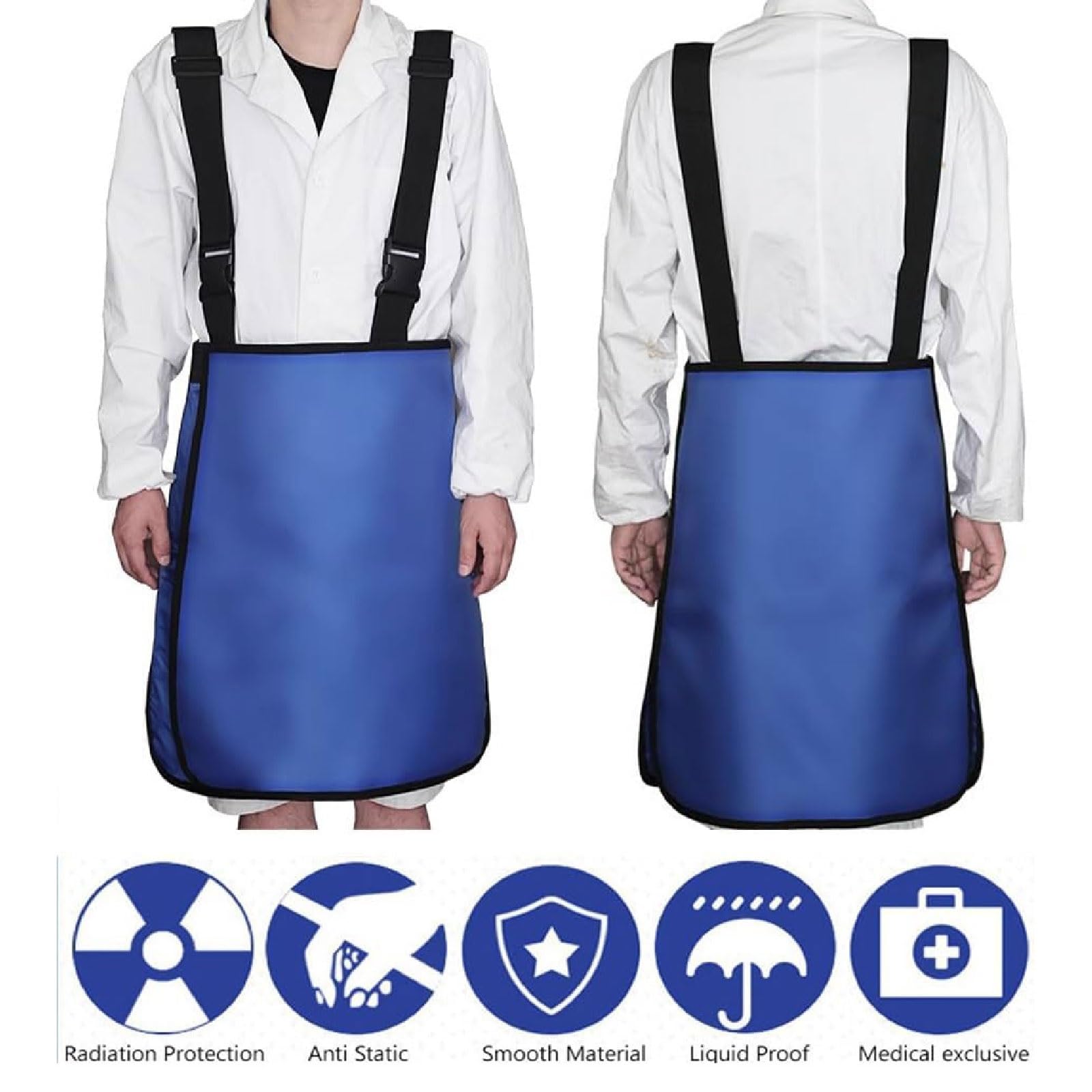Delantal de plomo protector contra rayos X de 0,35 mm Pb / 0,5 mm Pb. Cintura y correas de hombros ajustables. Adecuado for clínicas médicas, laboratorios. Ropa médica(0.5 Mmpb)