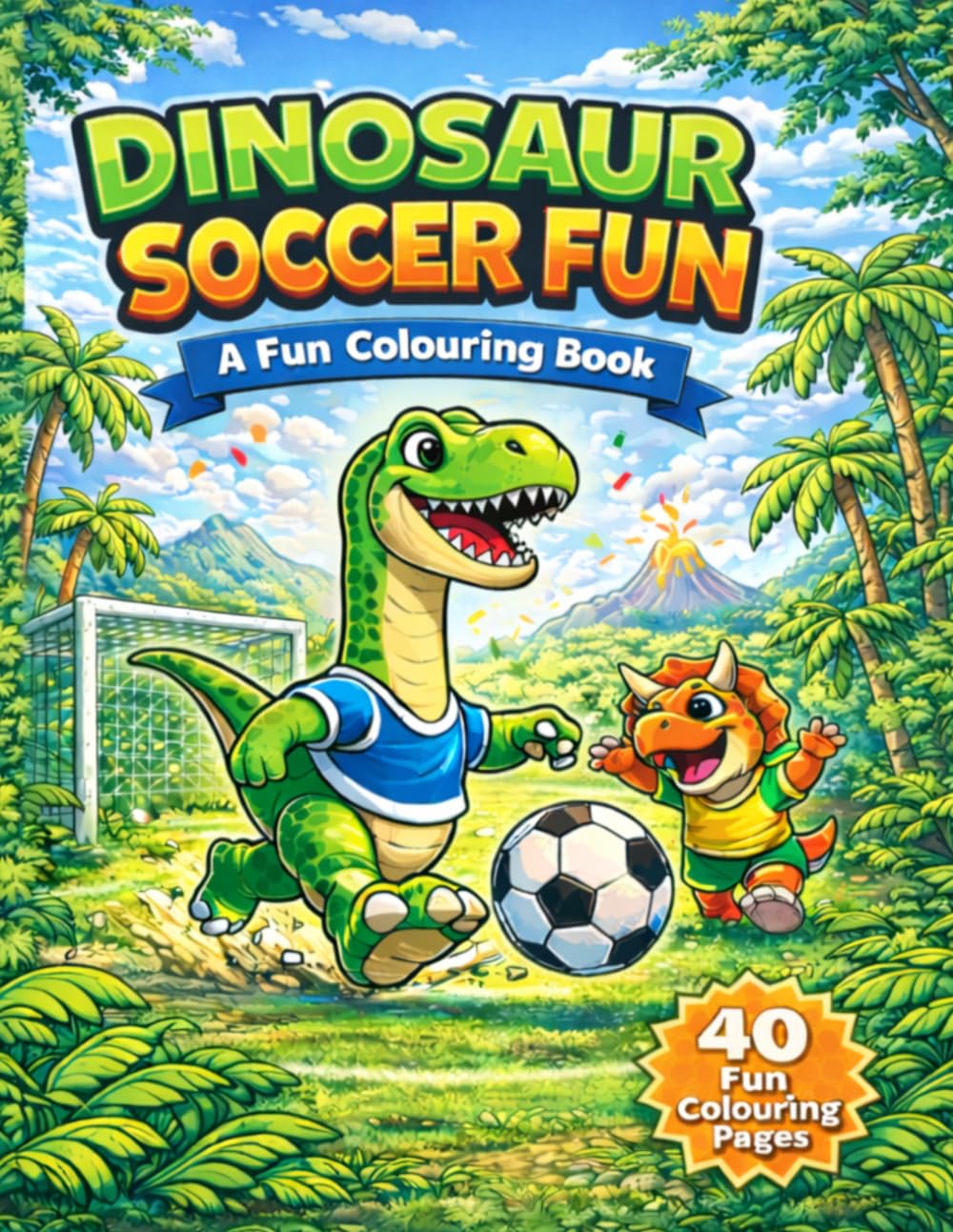 Dinosaur Football Fun: A fun Colouring Book (Football Fun Colouring Books)