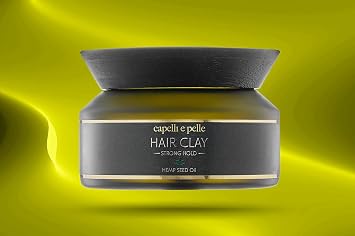 Hair Clay- Strong Hold, light shine, All natural, For thick straight hair, perfect for men comb over style 100ml
