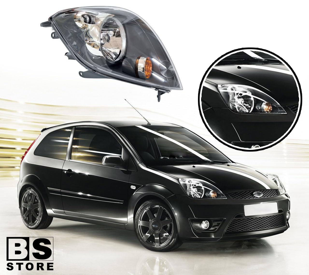 BSSTORE Faro Proiettore Anteriore H4 per FIESTA Mk5 2006-2008 (Destro - Lato Passeggero)