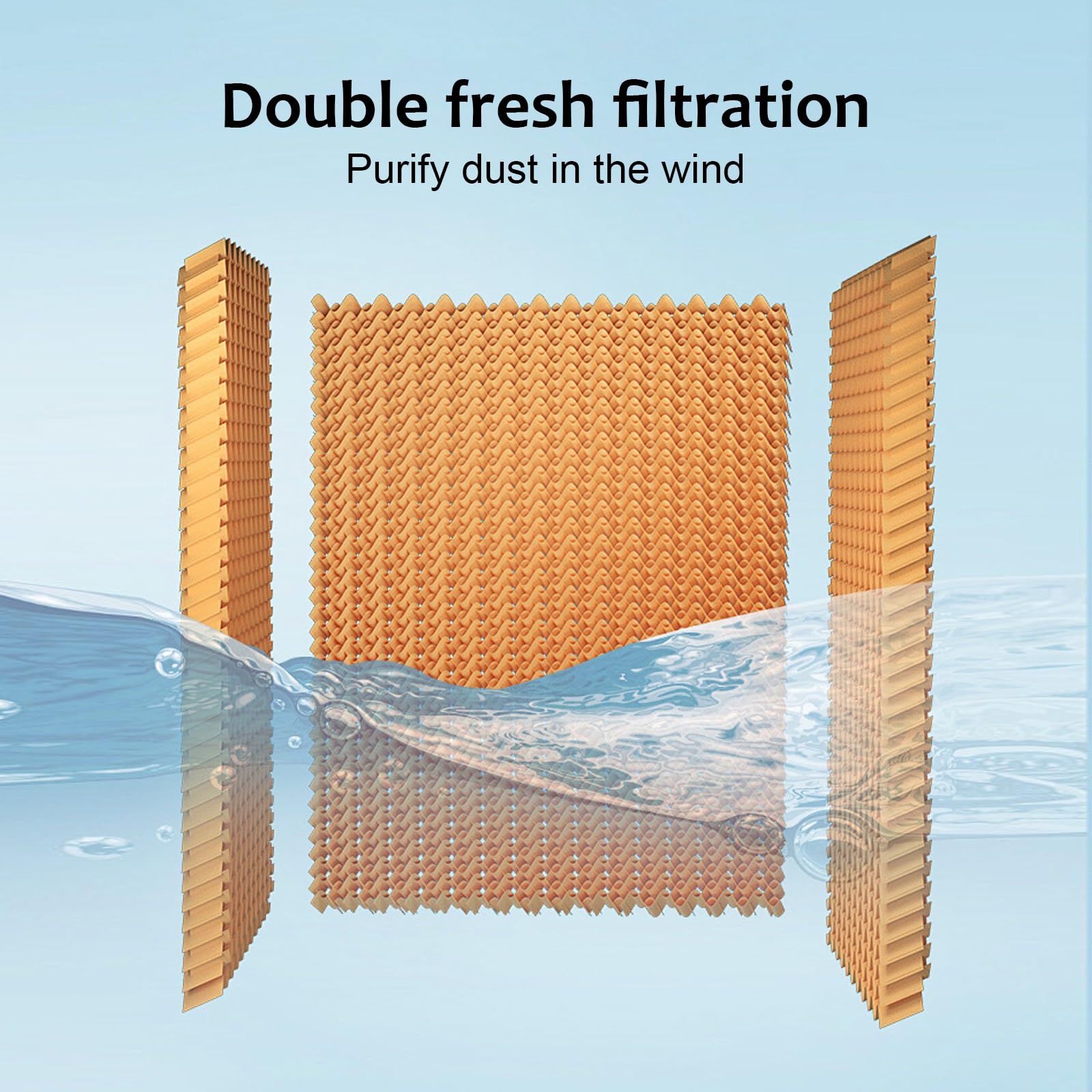 Enfriador de Aire evaporativo portátil, Ventilador de refrigeración 3 en 1 con oscilación automática y función de humidificación para Uso en Interiores y Exteriores, Patios y g