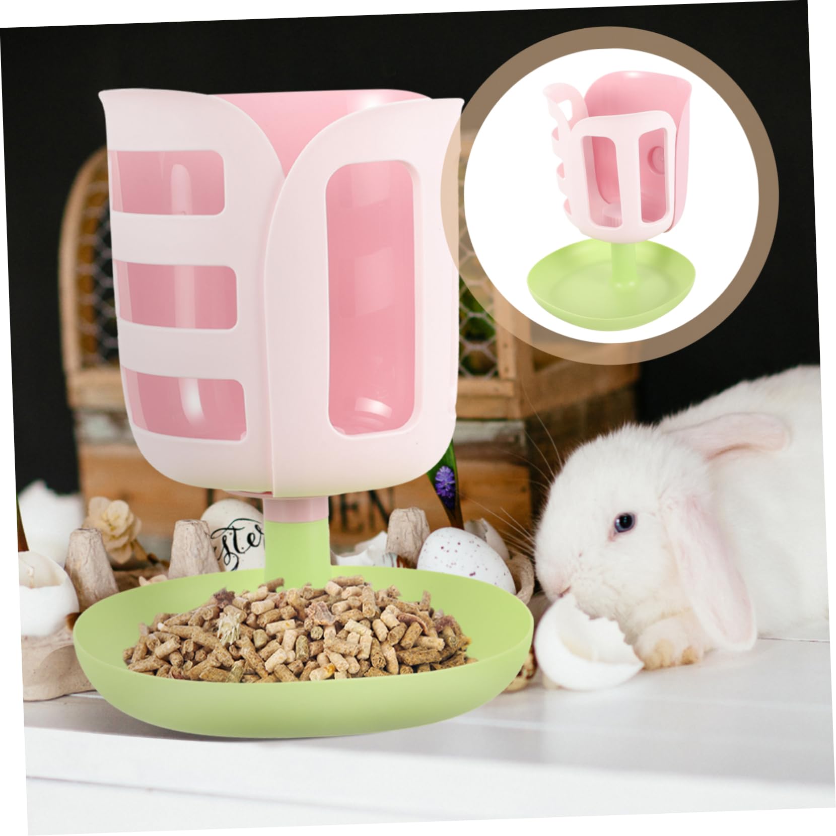 Soporte De Comedero para Conejos y Roedores Alimentador De Hierba y Comida Diseño Antivuelco para Jaulas De Pequeñas