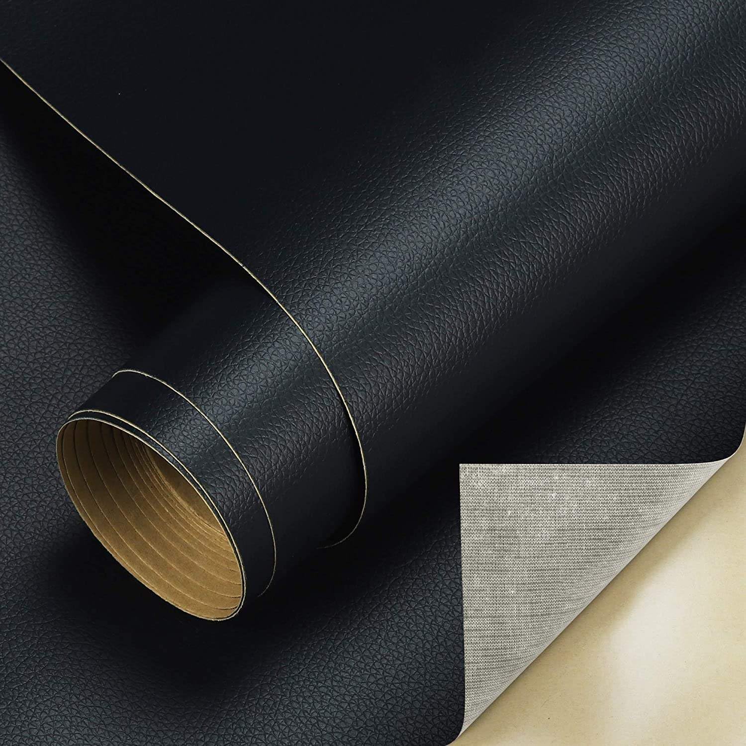 Self Adhesive Leather Repair Patch 30x60cm | Waterproof Vinyl Repair Tape for Sofa, Car Seat, Couch, Bags & Jackets | Thick Durable Leather Fix Sheet for Furniture Upholstery (Black)-image-33