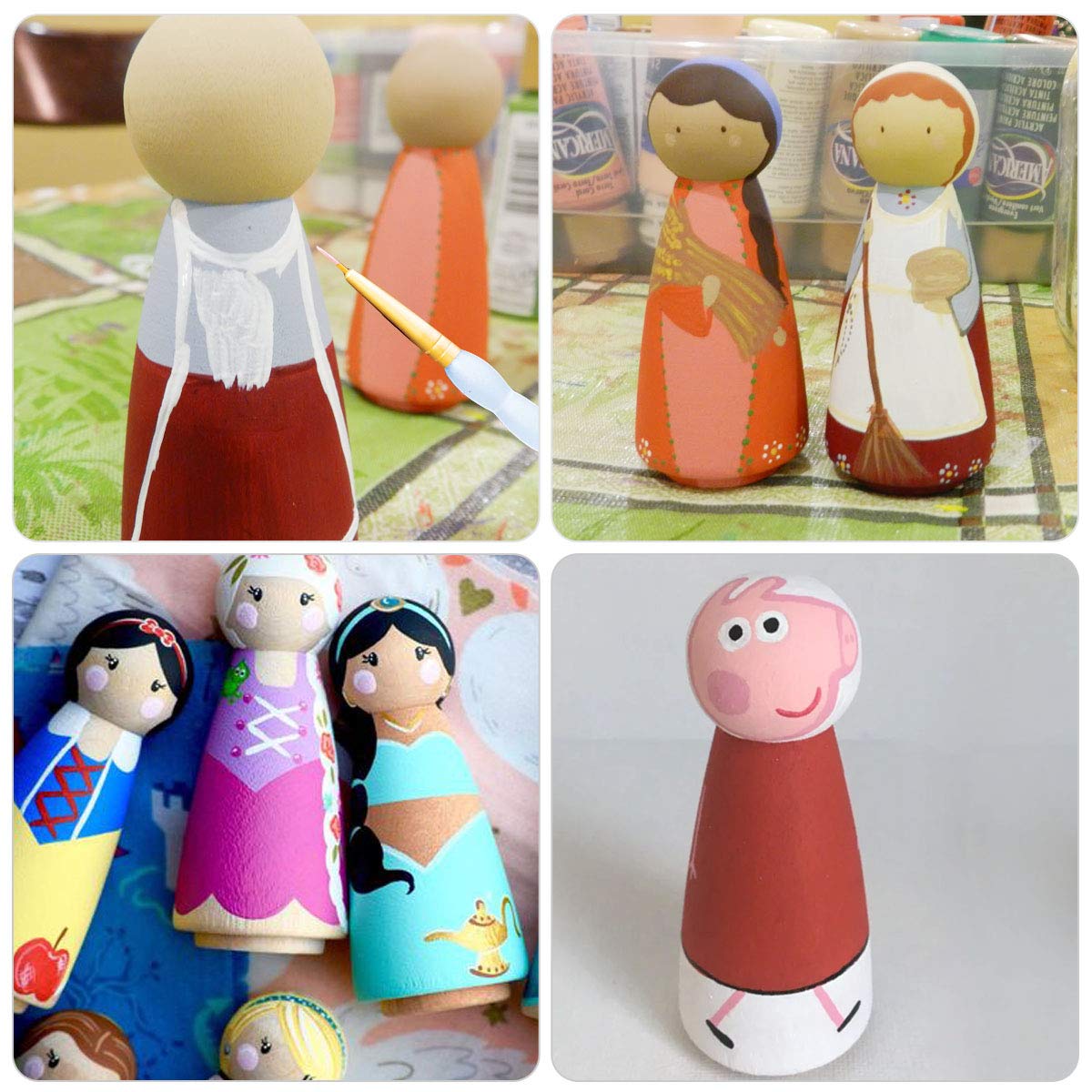 FOYTOKI - Lot De 10 Poupées En Bois à Peindre - Figurines Articulées Non Finies - Activité Créative Enfants Et Décoration - 4