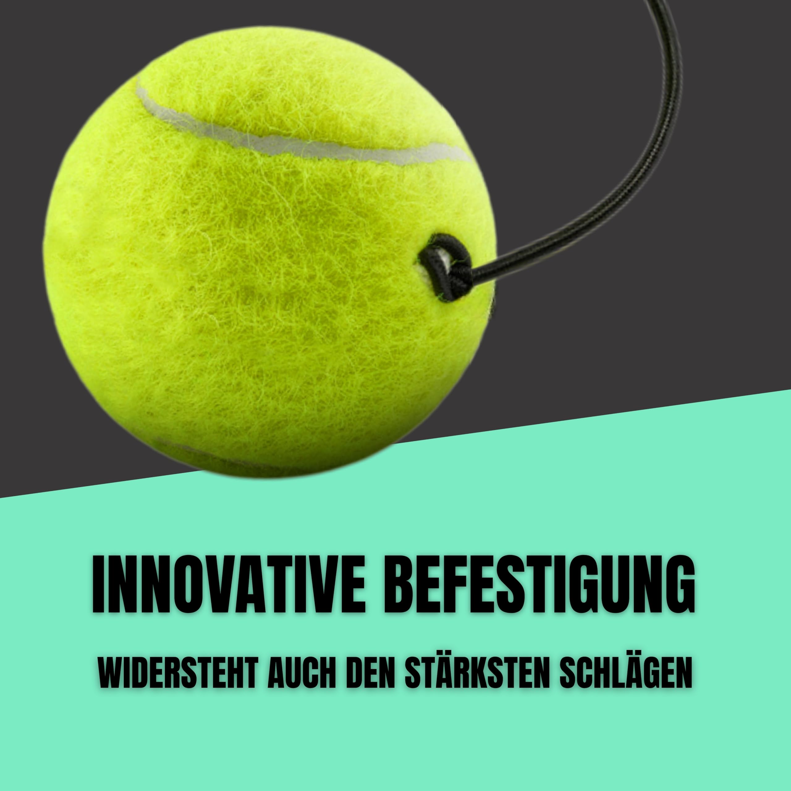 TENIX® 3er Set Padelball mit Schnur | Ersatzbälle für Padel-Trainer | inkl. druckversiegelter Padelballdose | Ersatzball mit elastischer Schnur für Padel Trainer