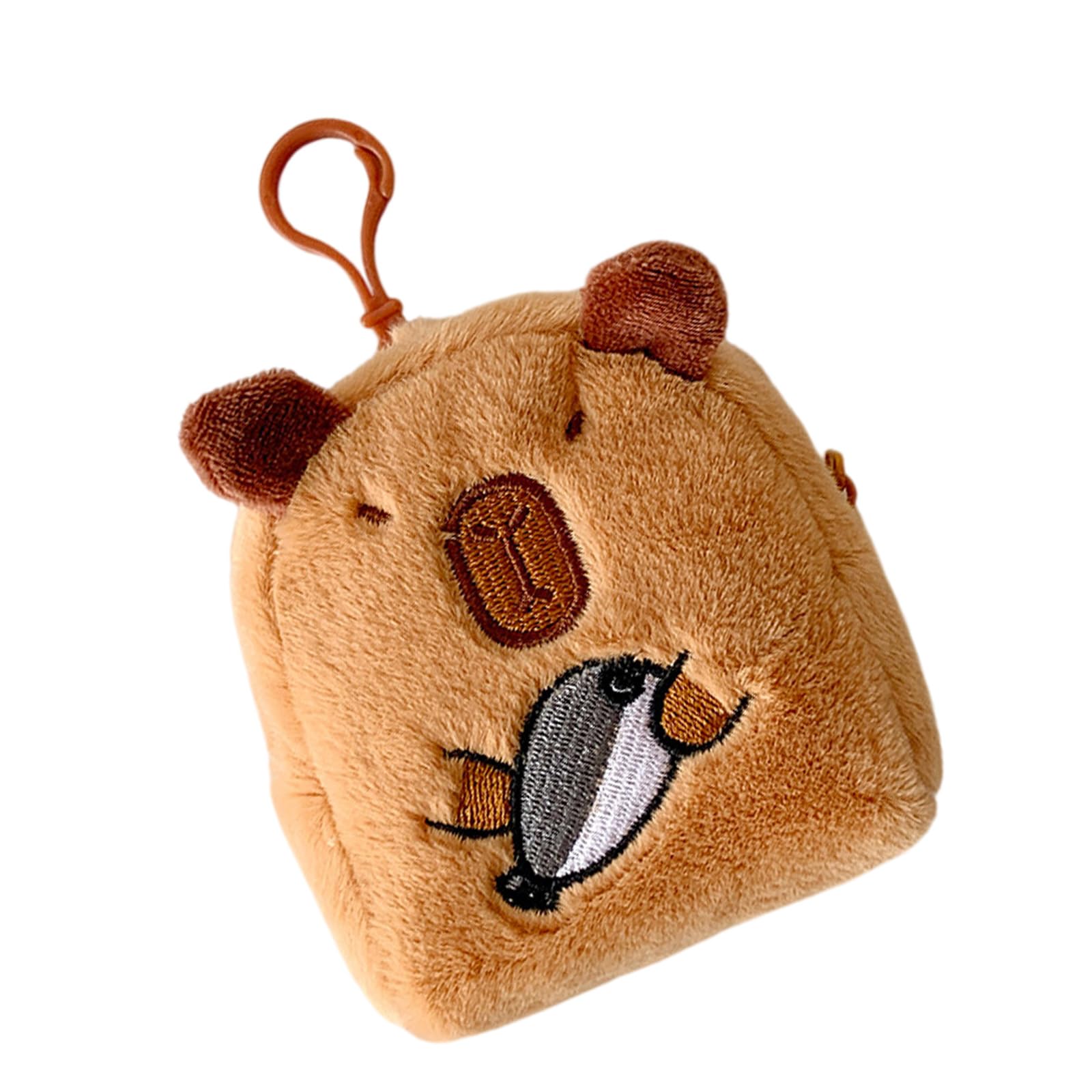 MIDOKSTUA Lovely Capybara Wallets Plush Coin Purse Animal Change Purse Money Bag Headphone Storage Bag Decorative Wallet
