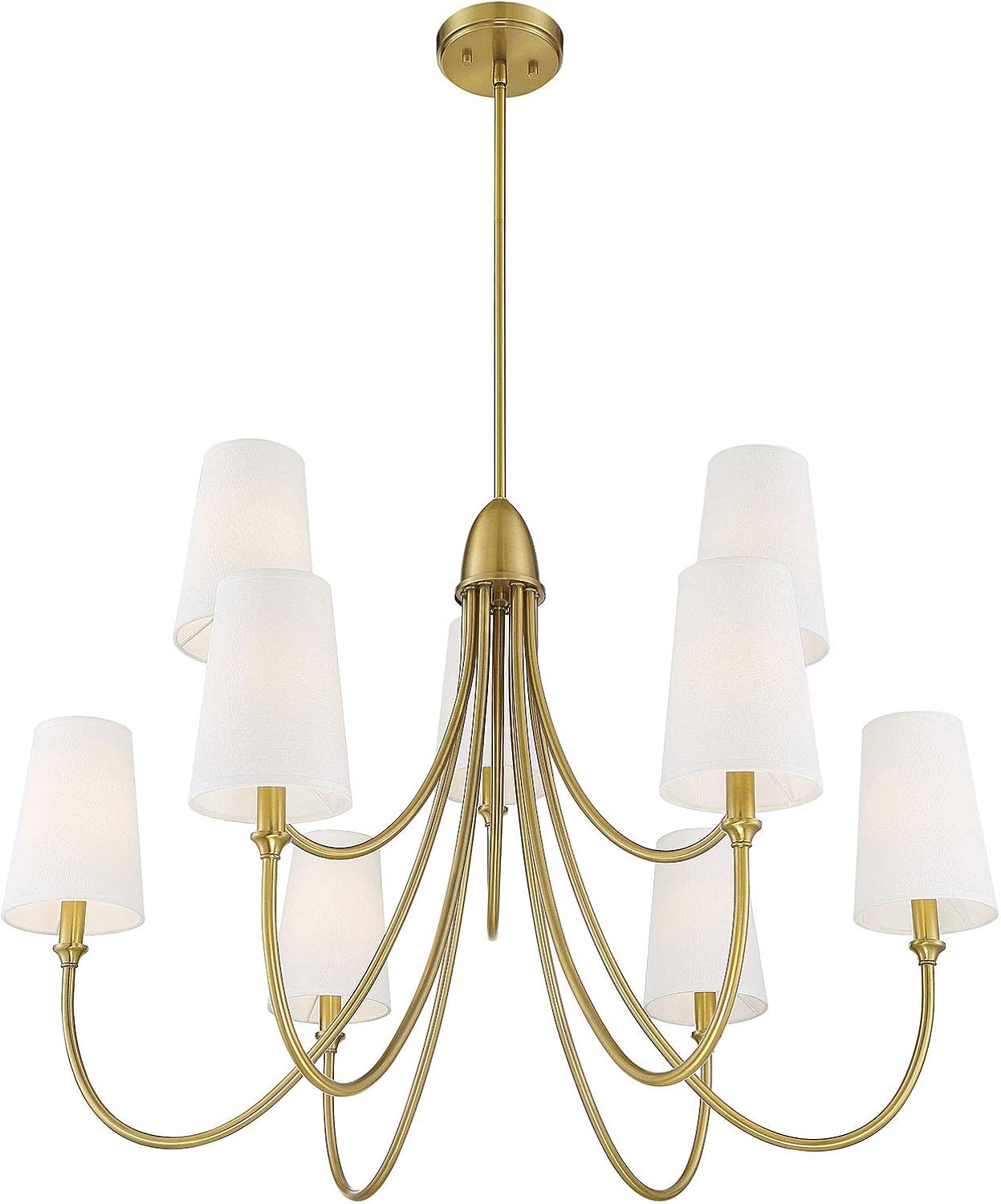 Savoy Essentials 1-2541-9-322 Cameron Chandelier, 9-Light 360 Total Watts, Warm Brass
