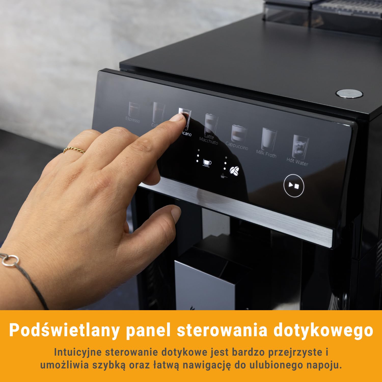 KKT KOLBE One w pełni automatyczny ekspres do kawy z pojemnikiem na mleko, dyszą do pianki na mleko i akcesoriami, funkcja 2 filiżanek, 15 bar, 7-stopniowy mechanizm mielący, ekran dotykowy