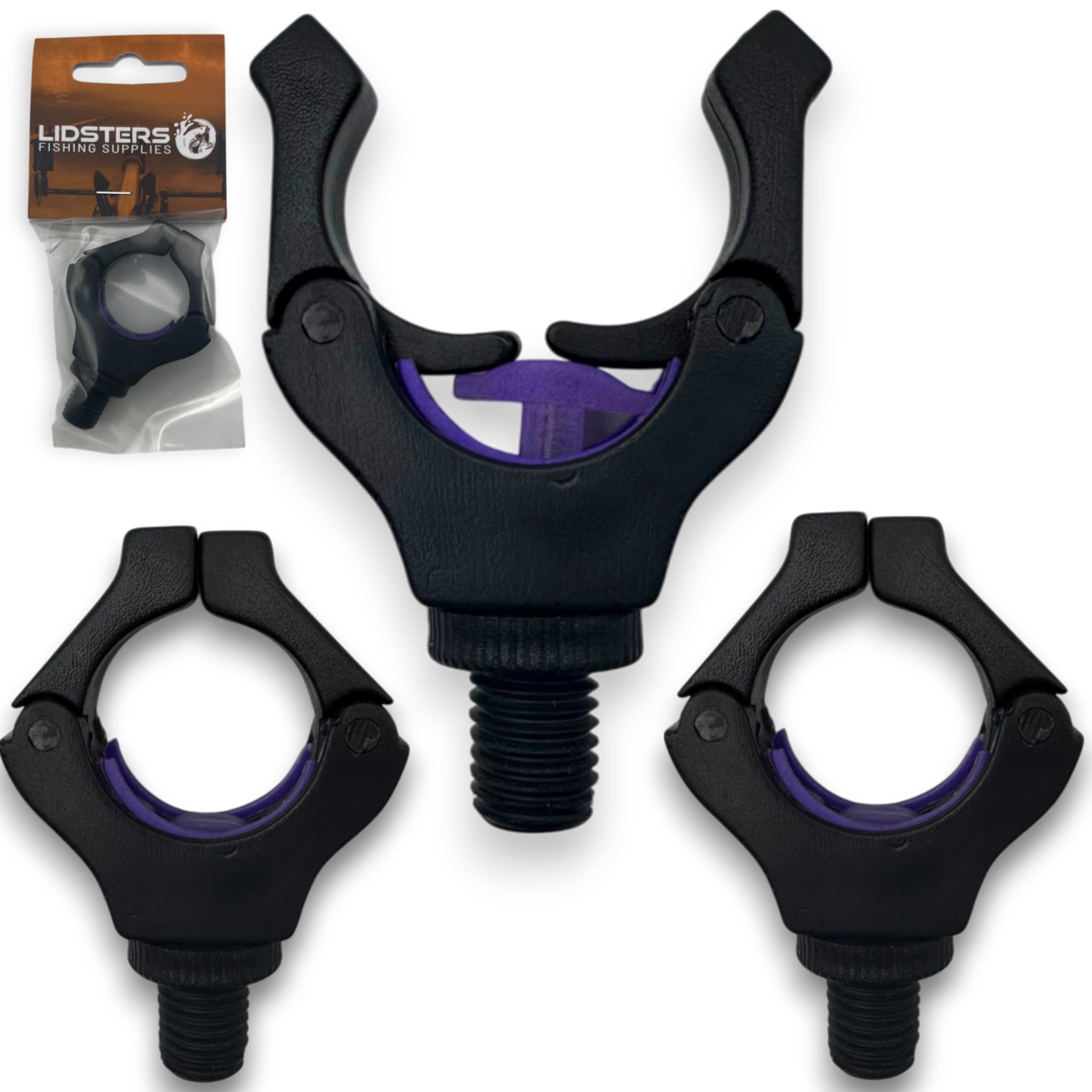 3 x Lidsters Rod Rests Secure Rod Back Butt Rest Carp Fishing Grip Purple