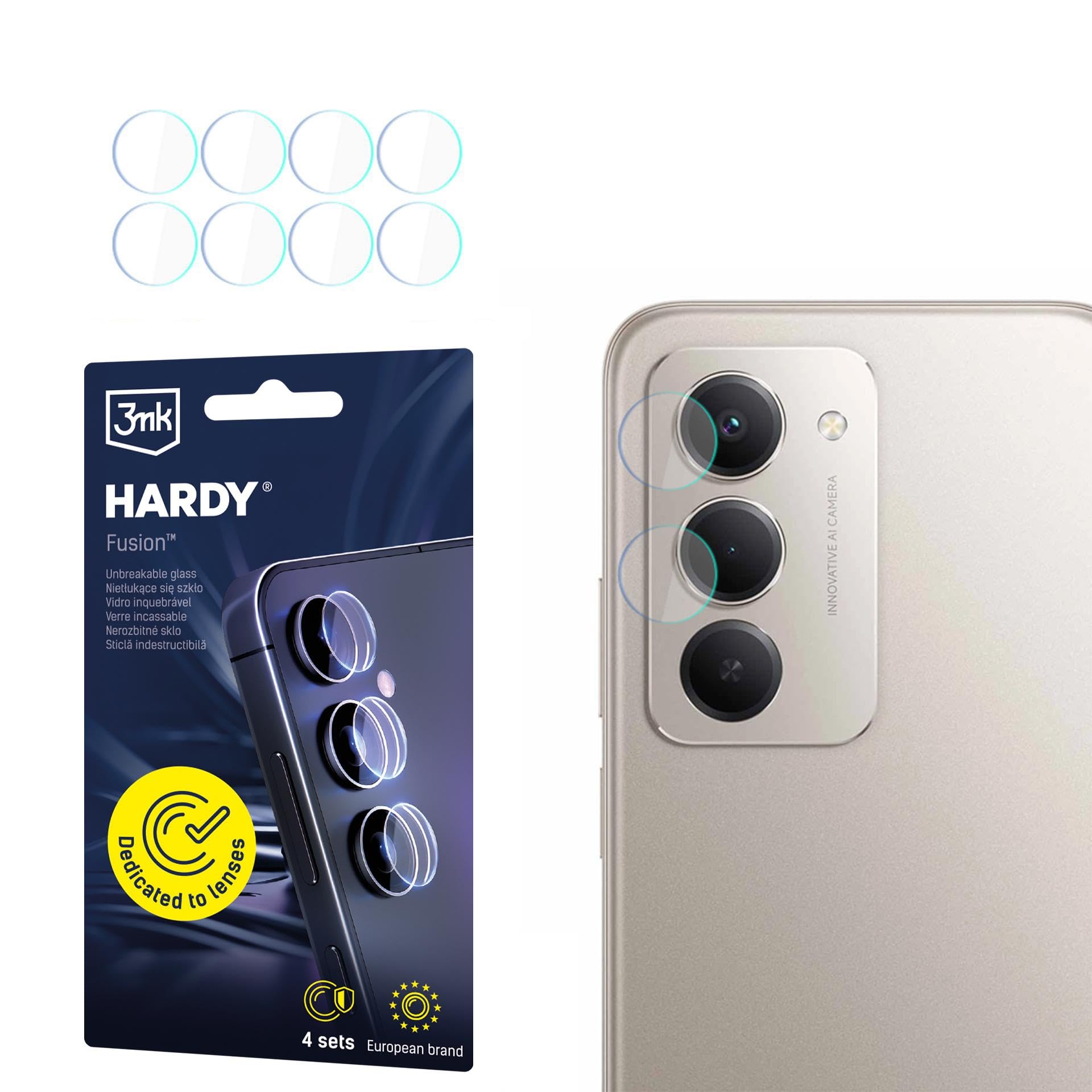 3mk Fusion Lens Protection Szkło Hybrydowe na Obiektyw do Redmi 15 4G/ 15 5G, Ochrona Soczewki, Bez Utraty Jakości Zdjęć, Niewidoczne