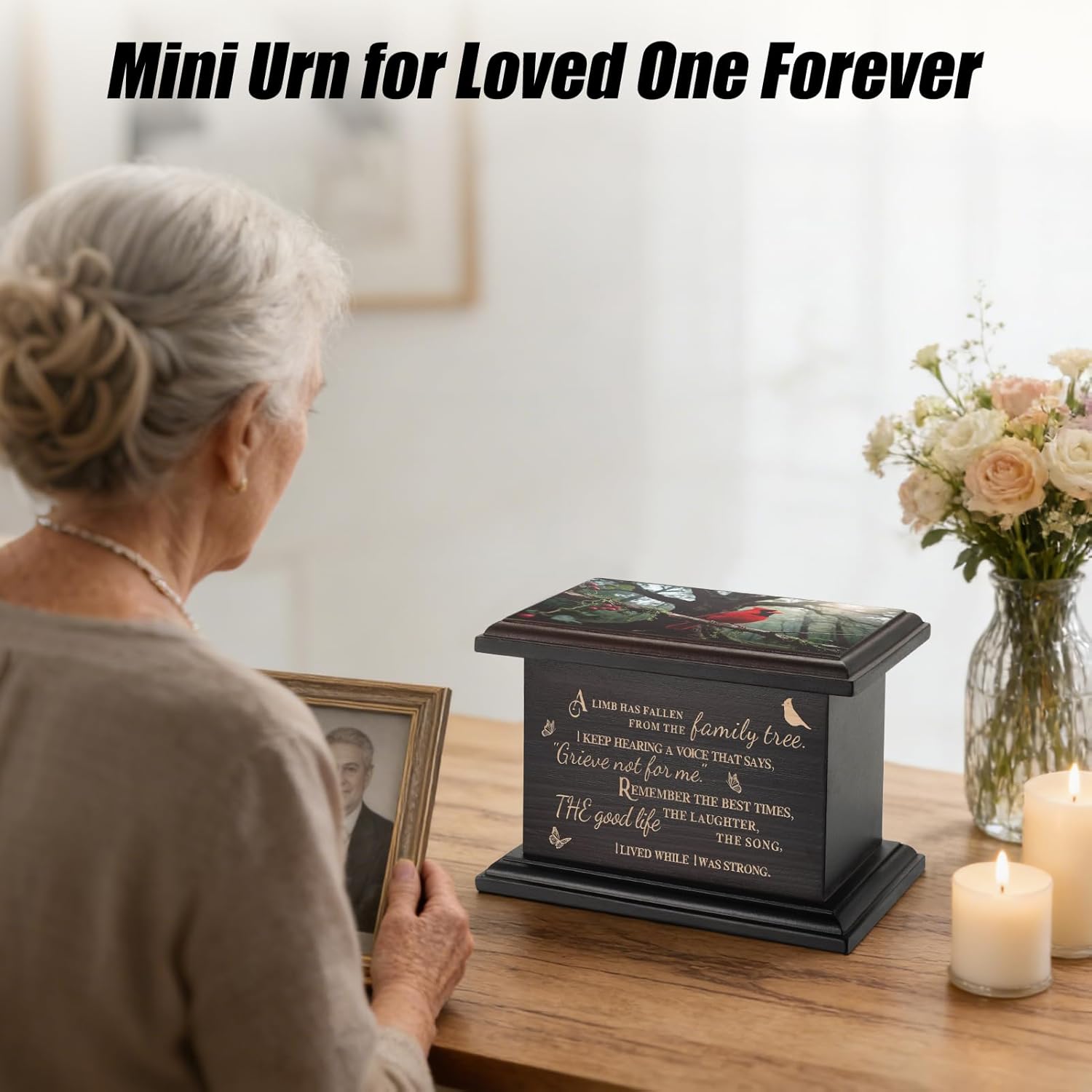 SOITIS Cremation Urns for Human Ashes 3.94 Inches Small Urn for Human Ashes Keepsake Wooden Box Funeral Mini Casket for Ashes Burial Urn for Women Men Memorial Small Urns Box - Image 6