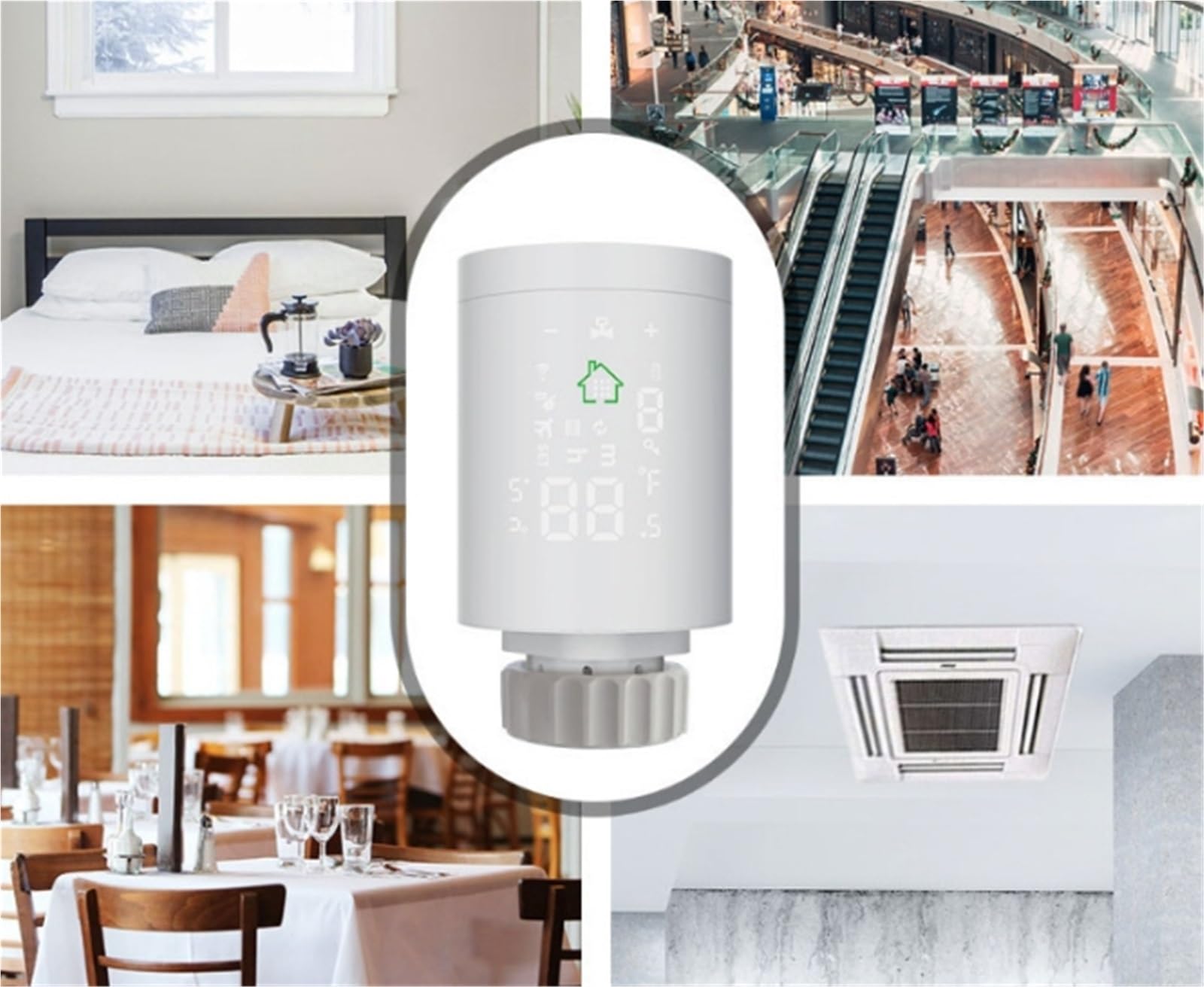 Termostat, Termometr Wewnętrzny Higrometr Cyfrowy Inteligentny Termostat Grzejnikowy Zawór Termostatyczny Z Wyświetlaczem LCD
