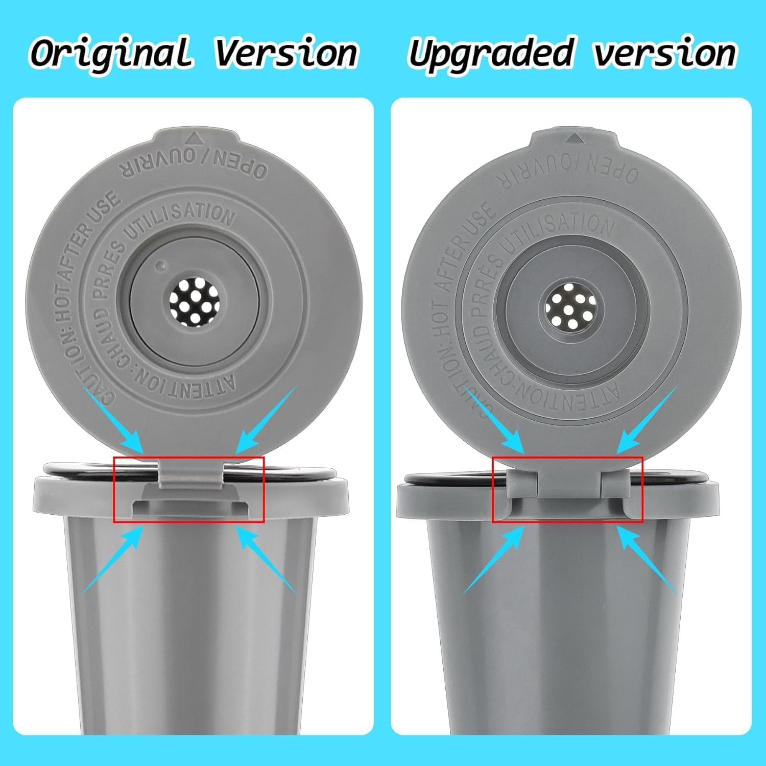 Newly upgraded Reusable Filter Cup for Cuisinart, Compatible with Cuisinart #SS-RFC HomeBarista Reusable Filter Cup, Light Gray (2 Pack) - Image 2