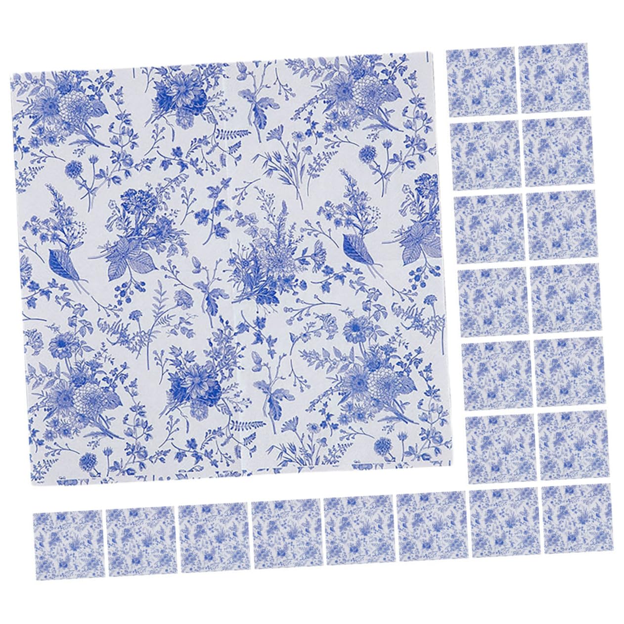 SHERCHPRY 2 Series Servilleta Azul Y Servilletas De Flores Antiguas Servilletas De Papel Decorativas De Despedida De Soltera Linda 100 Piezas*2