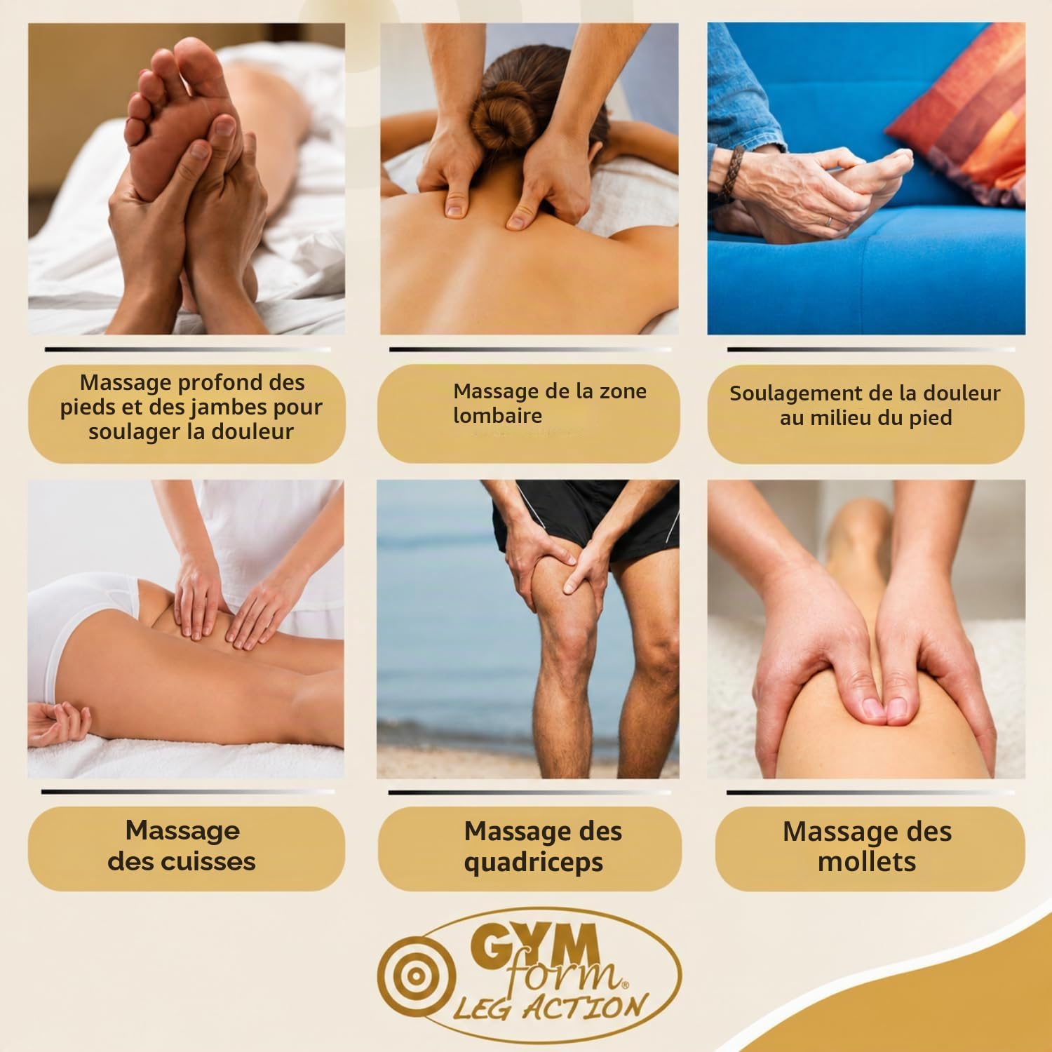 GYMFORM Masseur Pieds avec Shiatsu Leg Action (Platinum), avec télécommande, 10 programmes/20 vitesses pour améliorer la circulation et soulager la douleur