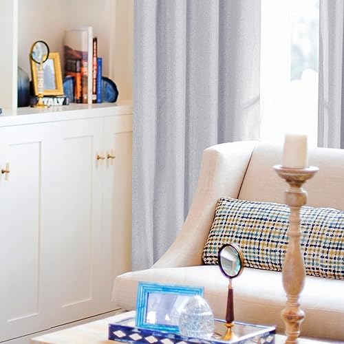 Miniatura 9 de Deconovo Total - Cortinas opacas de lino sintético para oscurecer la habitación con aislamiento térmico que reduce el ruido, cortinas efcientes, 2
