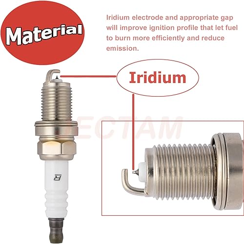 Miniatura 4 de Bujía de iridio 4 PCS BKR5EGP 7090 BKR5EIX11 5464 Compatible con ACURA CHEVROLET CHRYSLER DODGE FORD GEO HONDA HUYNDAI INFINITI ISUZU JAGUAR KIA