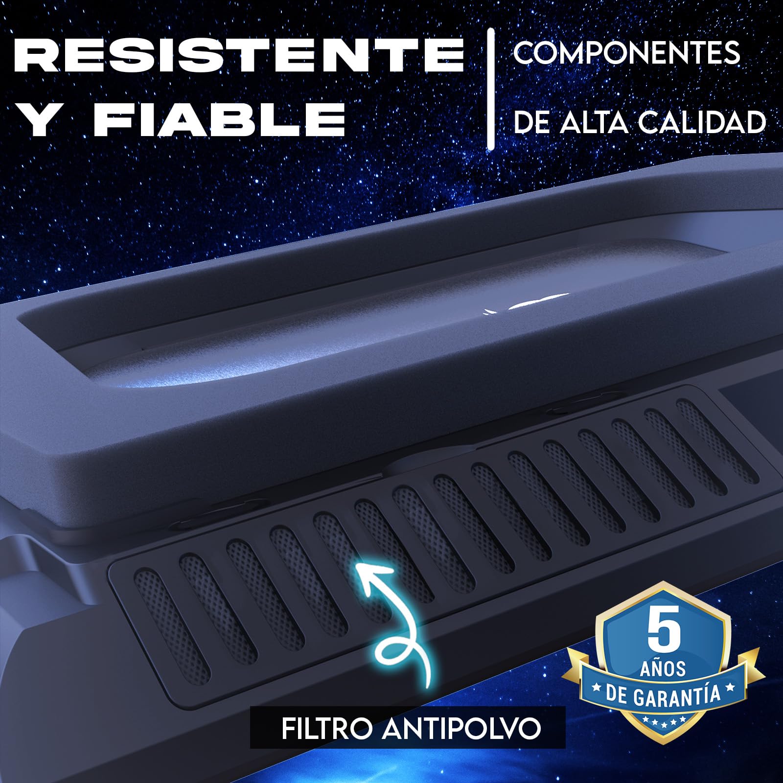KLIM Mistral - Base Refrigeradora Portatil - Nuevo - Potente Ventilador a 4500 RPM - Protege tu portátil Gaming y Aumenta su Rendimiento - Compatible de 15 a 17 Pulgadas