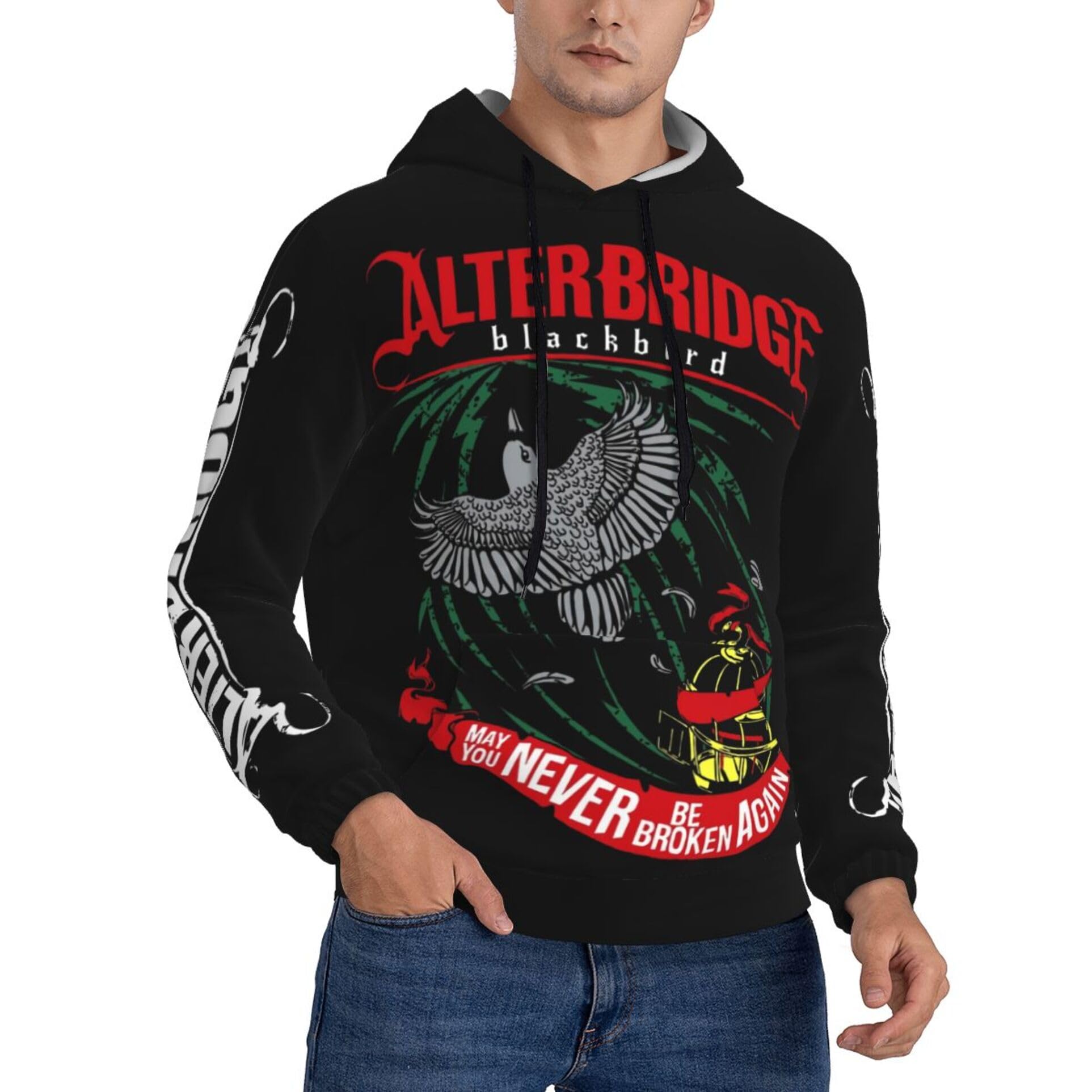 Mens Alter Logo Graphic ​​Black Bridge Hoodie Long Sleeve Sweatshirt for Men ​​Teen Boy Hooded Neck Music Band Pullover Clothes Merch for Fans Gift