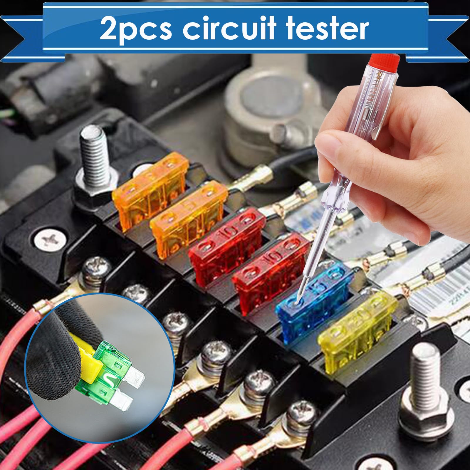 Kit surtido de fusibles de coche de 304 piezas con extractor de fusibles y probador de circuito, kit de fusibles estándar y mini y de perfil bajo (3A, 5A, 7.5A, 10A, 15A, 20A, 25A, 30A, 35A