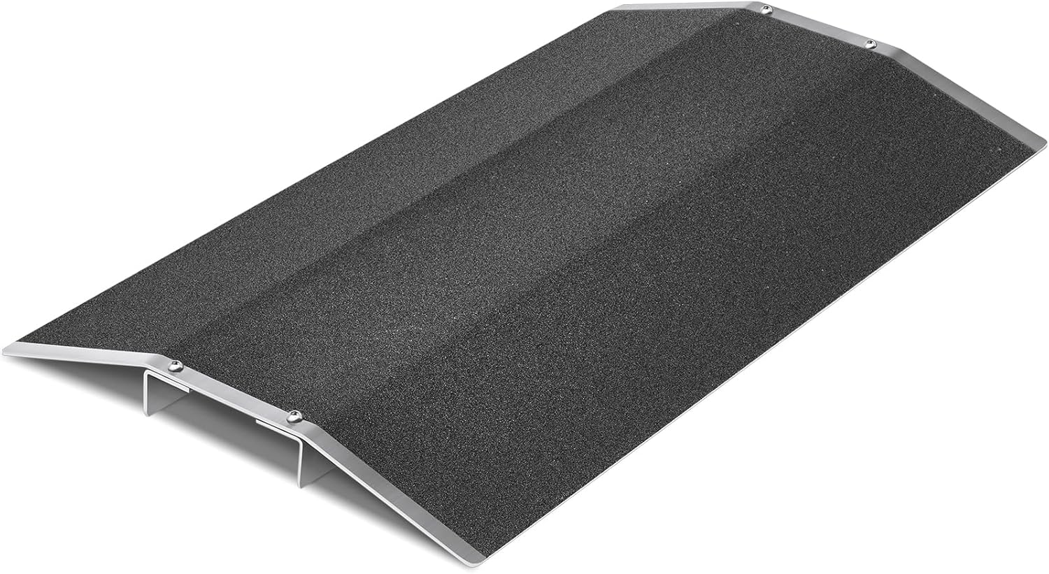 Yaocom Wheelchair Threshold Ramp 15.8 x 27.6 Inches Aluminum Alloy Bridge Ramp 600lbs with Detachable Supports Non Slip Safety Surface Door Ramps for Wheelchairs Stairs Vans Steps Doorway Driveways