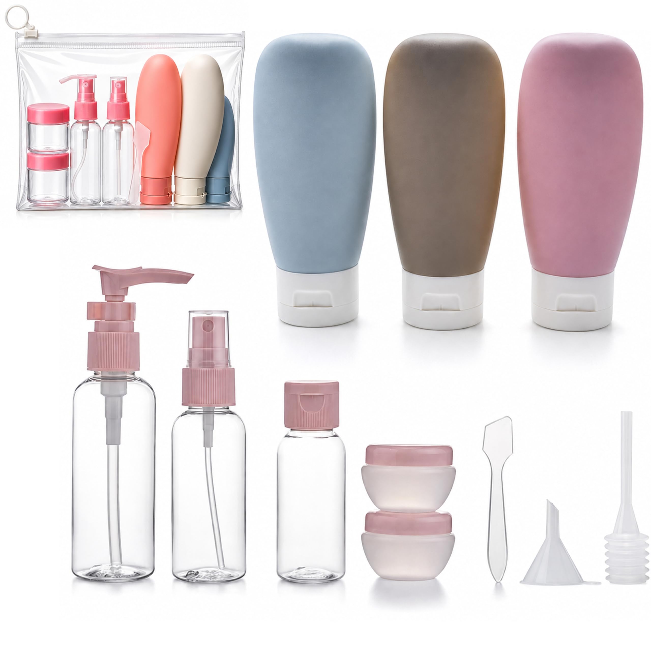 Pack of 11 Travel Bottles For Toiletries Travel Essentials for women Toiletry Bottles For Travelling For Shampoo Cream Handwash Lotion Storage Bottle accessories women, 60 Ml-image-20