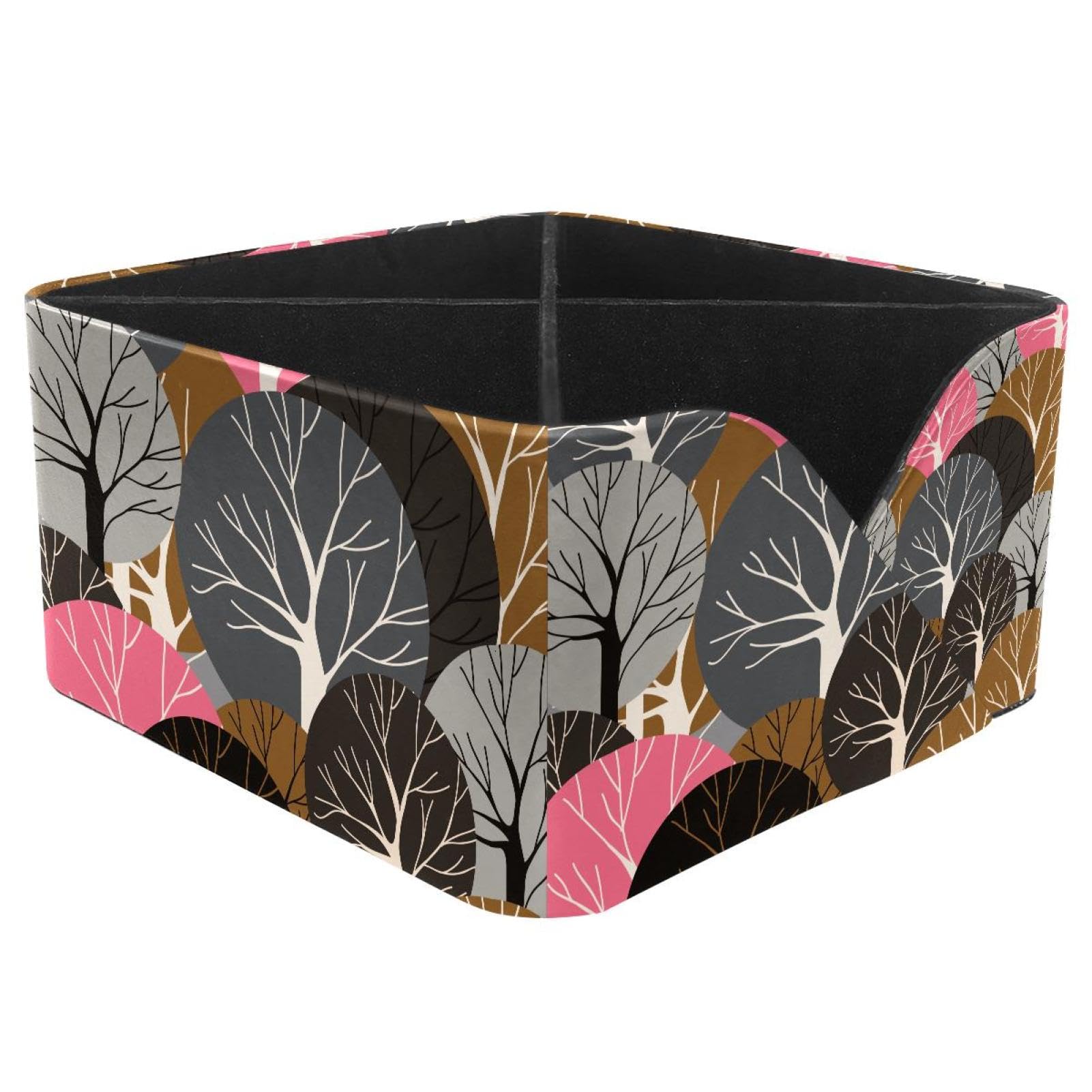KengjuTesu Forest Luxuriant Tree Desktop Organizer Pen Holder, Rectangular Pencil Cup for Office, Study and Makeup Stations