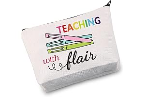 Teaching With Flair Zipper Pouch Teacher Pen & Pencil Pouches Teacher Makeup Cosmetic Bag