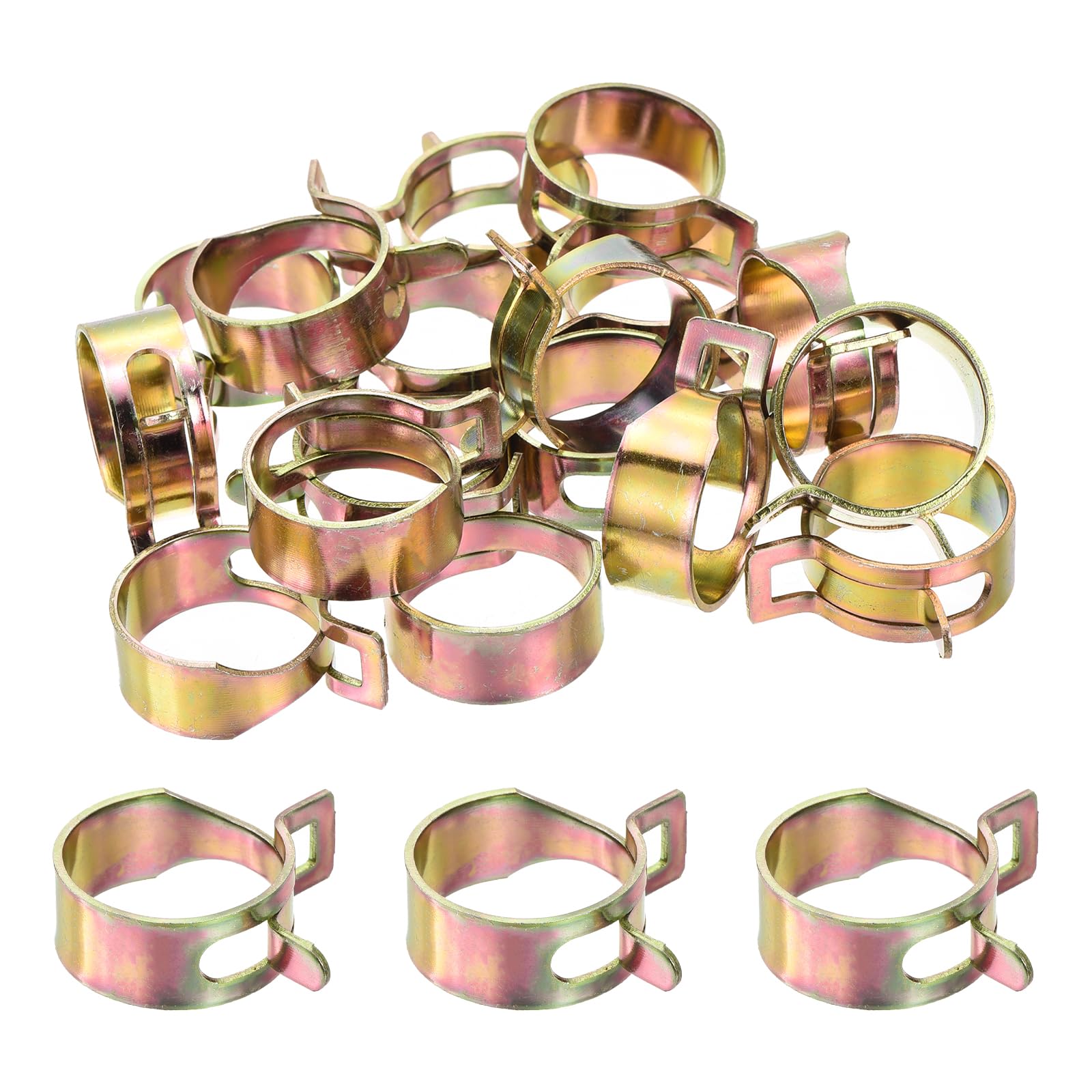 MECCANIXITY ID 25mm 1inch Fuel Line Hose Clips, Pipe Clamps,Spring Hose Clamp,Low Pressure Air Clamp, Water Pipe Air Tube Vacuum Hose Clamp Fastener,