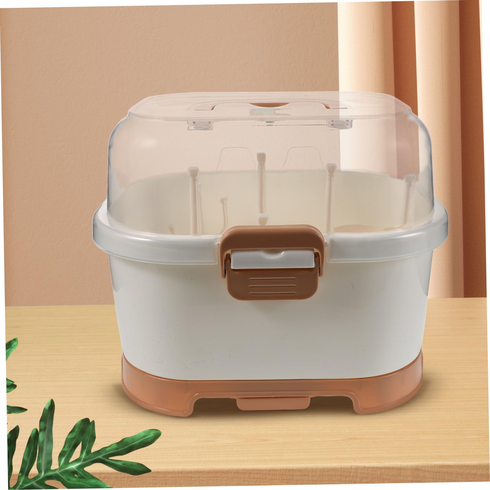 Beaupretty Boîte à Biberon avec Égouttoir Portable Organisateur de Biberons et Vaisselle Couvercle Inclus pour Rangement Hygiénique