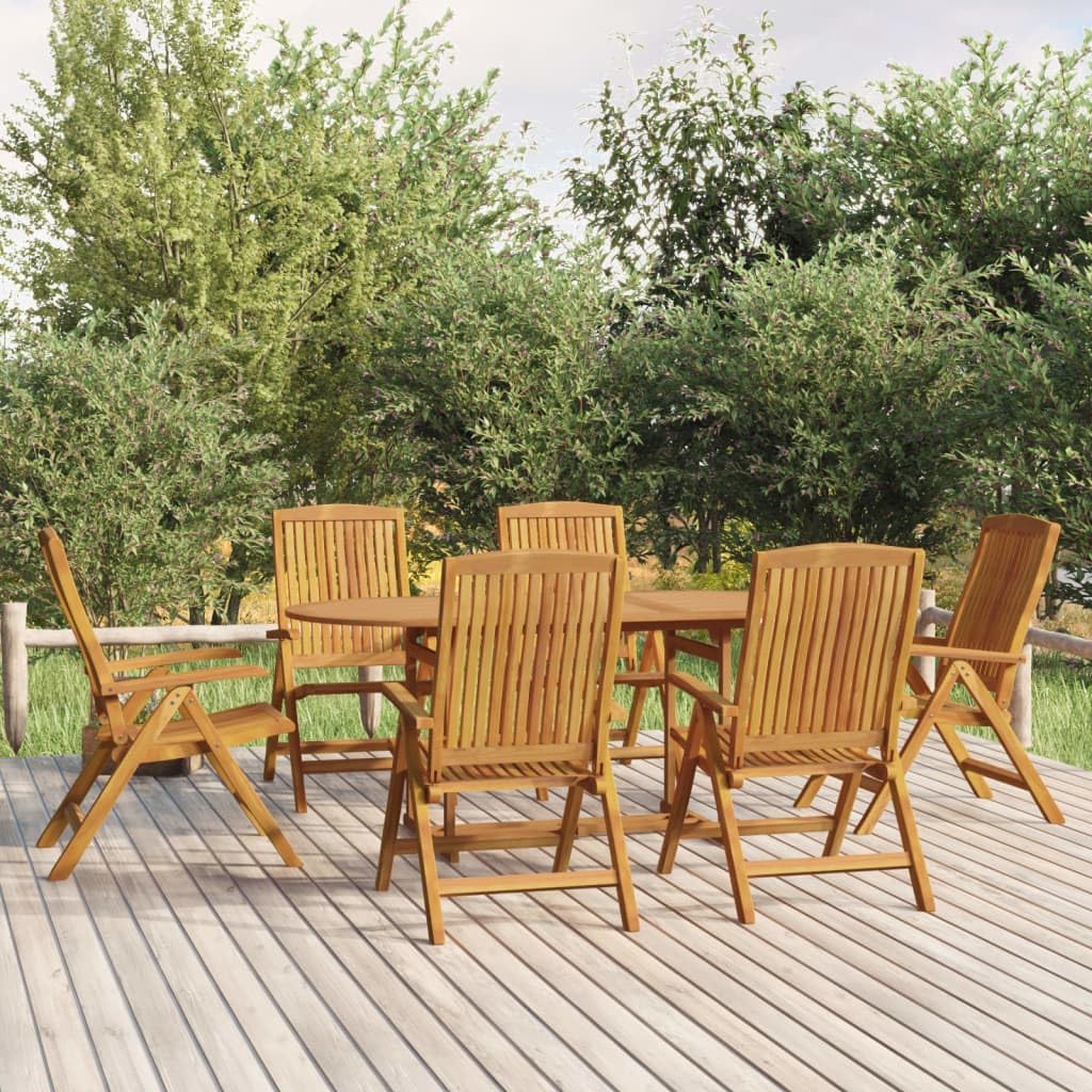 ZQQLVOO Conjunto de Muebles de jardín Mesa y sillas para terraza Set de Muebles de Exterior Juego de Comedor de jardín 7 Piezas Madera Maciza de Teca