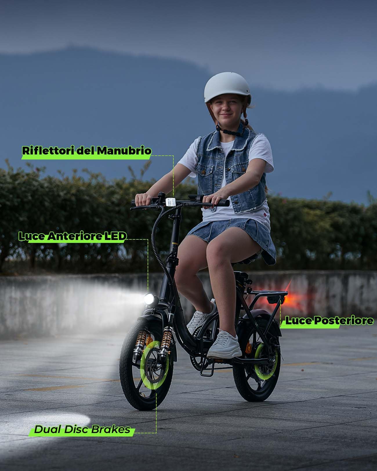 Finbike 250w Bici Elettrica Pieghevole, Bicicletta Elettrica A Pedalata Assistita, 374.4WH Batteria, Max Autonomia 88KM, 3 Modalità Di Guida, Carga 120kg