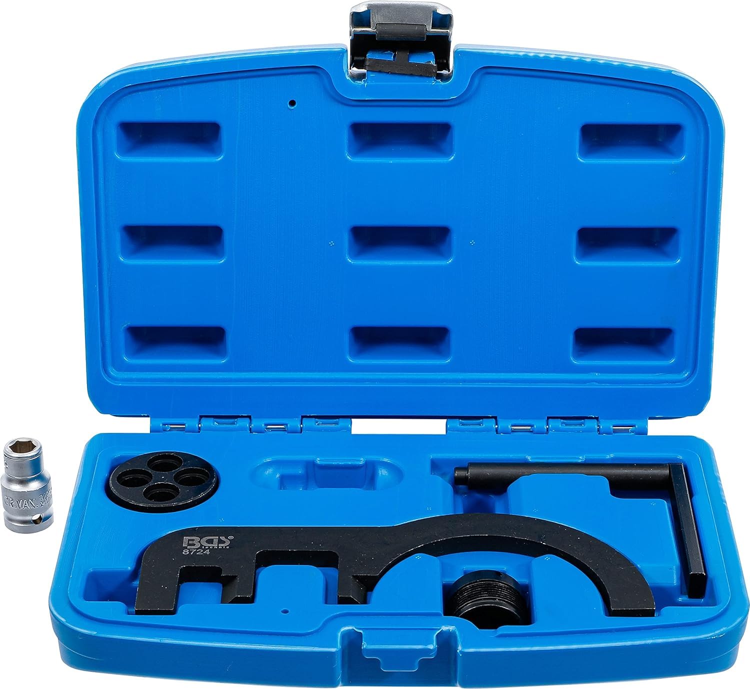 BGS 8724 | Coffret de calage | pour BMW N47 / N47S / N57 & 62050 | Outil de montage de poulie de pompe d’injection | pour BMW