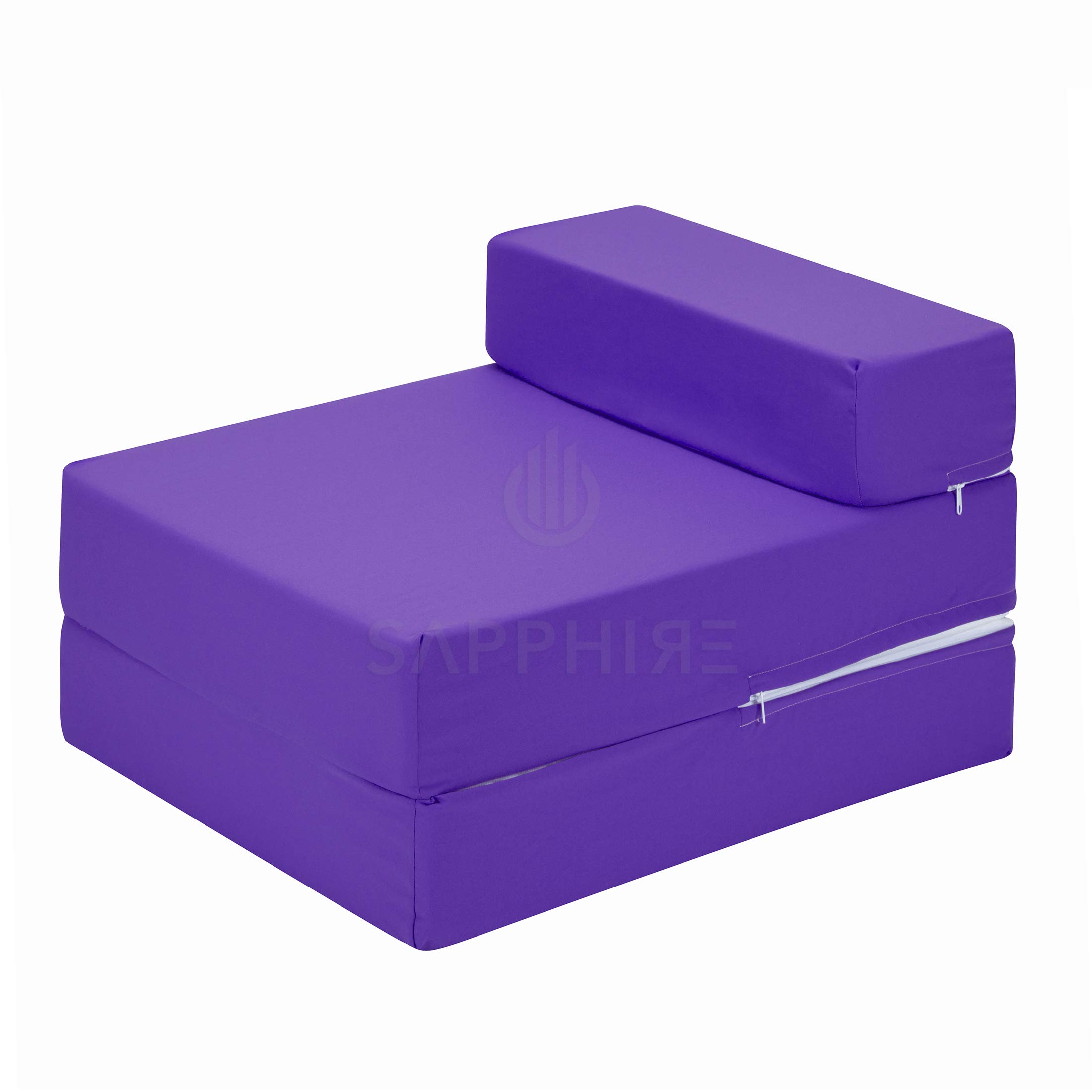 G&H Single Fold Out Z Bed Fold Bed Chair Folding Mattress with Removable Cover Sofa Bed Chair Bed (Fuchsia)