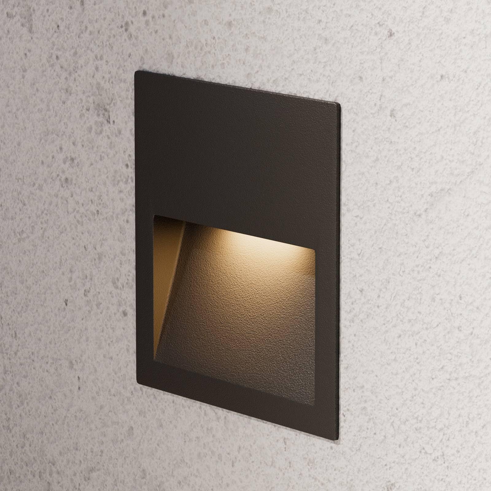 Lucande Applique da esterni (Moderno) colore Nero, in Alluminio lampadina inclusa applique incasso per facciata casa terrazzo e balcone