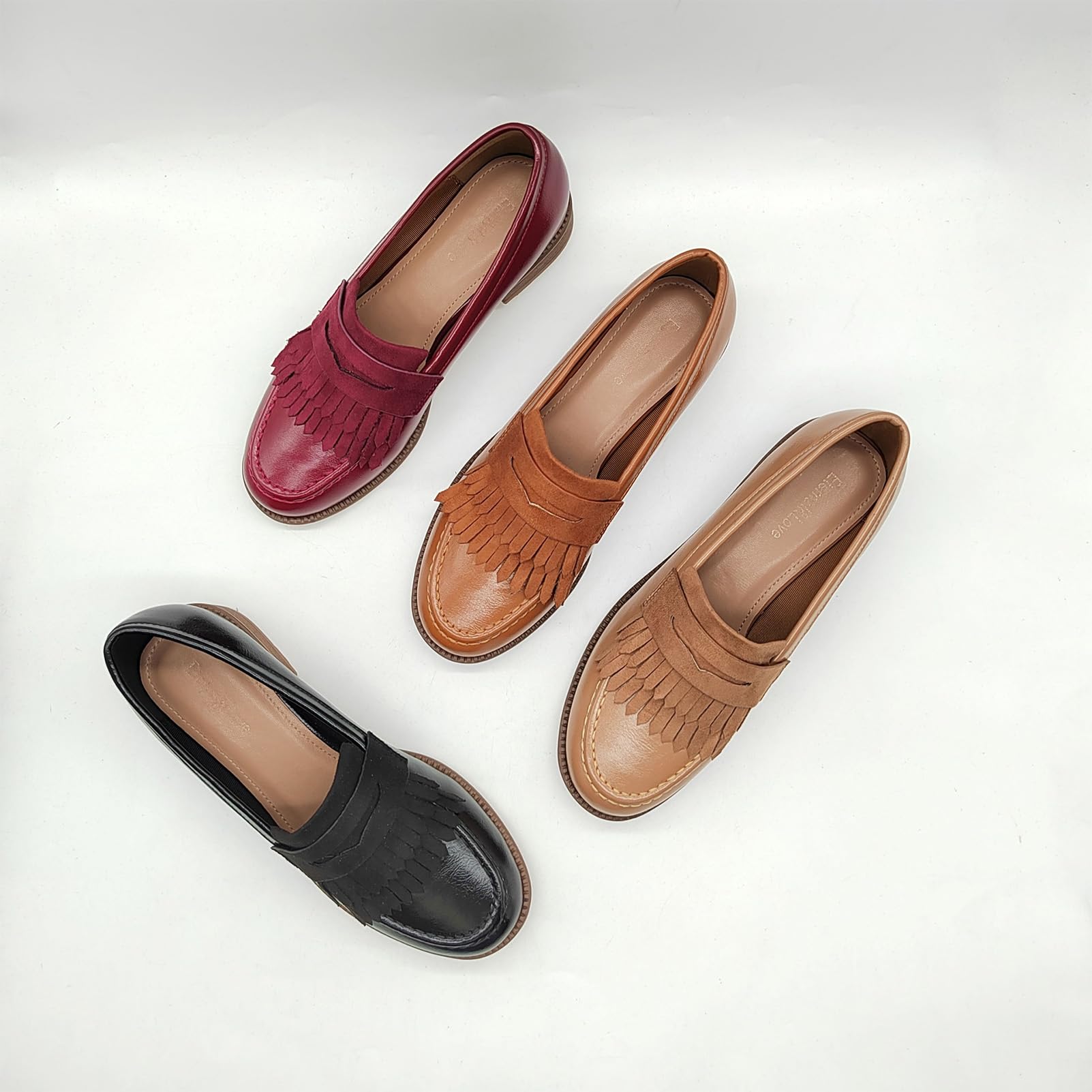 ANUFER Donne Stile Britannico Nappe Penny Loafers
