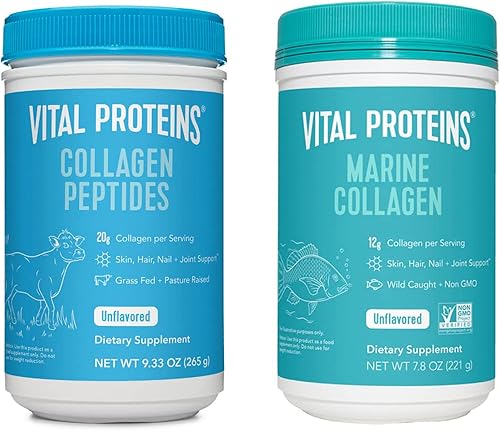 Vital Proteins Polvo de péptidos de colágeno sin sabor 9.33 OZ+colágeno marino