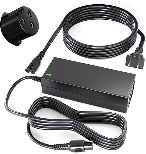 42V Electric Scooter Charger for 36V Lithium Battery - PowerFast 3-Prong Inline Connector for Pocket Mod, Sports Mod - Gotrax Scooter Charger