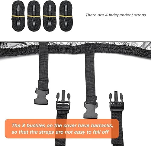 Miniatura 7 de NEVERLAND Funda de moto acuática de 3 asientos, resistente al agua, 210D con 2 rejillas de ventilación de grado marino resistente a los rayos UV, se