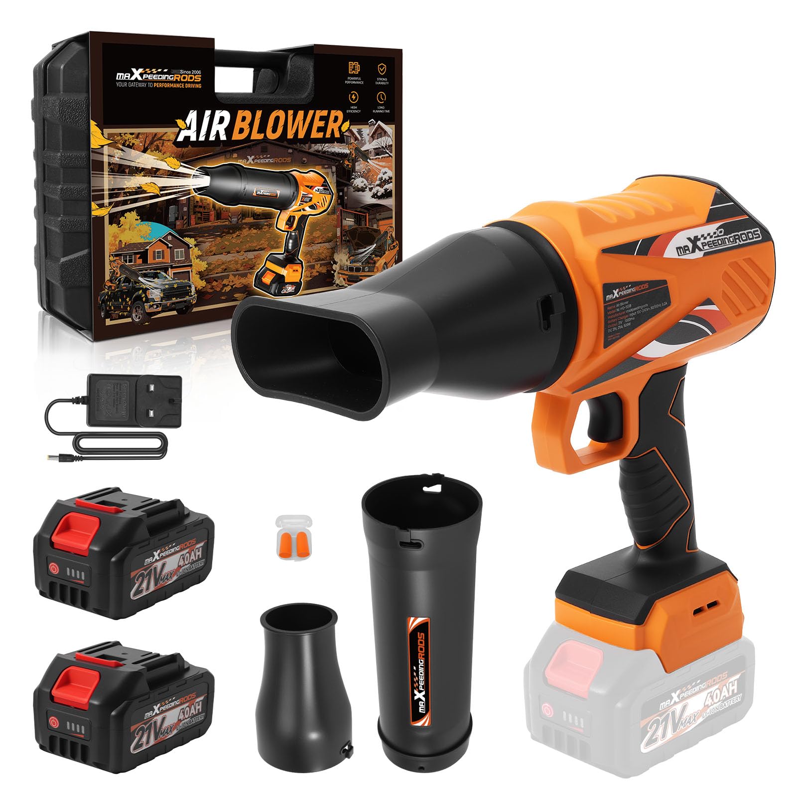 maXpeedingrods Leaf Blower Cordless, 21V Battery Leaf Blower with Charger