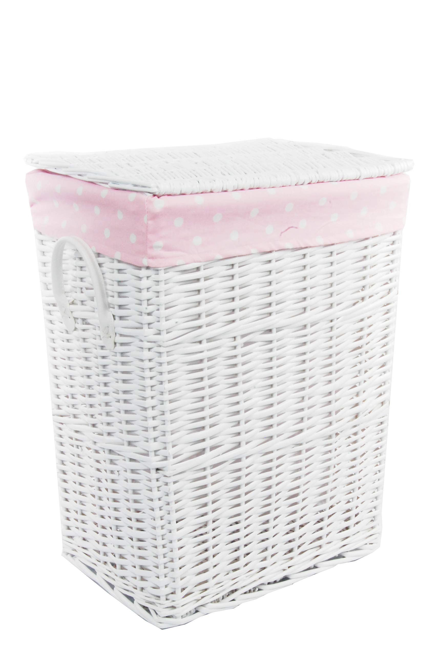 Dvier White 22Wrt-A Wicker Laundry Basket 32 X 24 Cm Height 48 Cm Pink