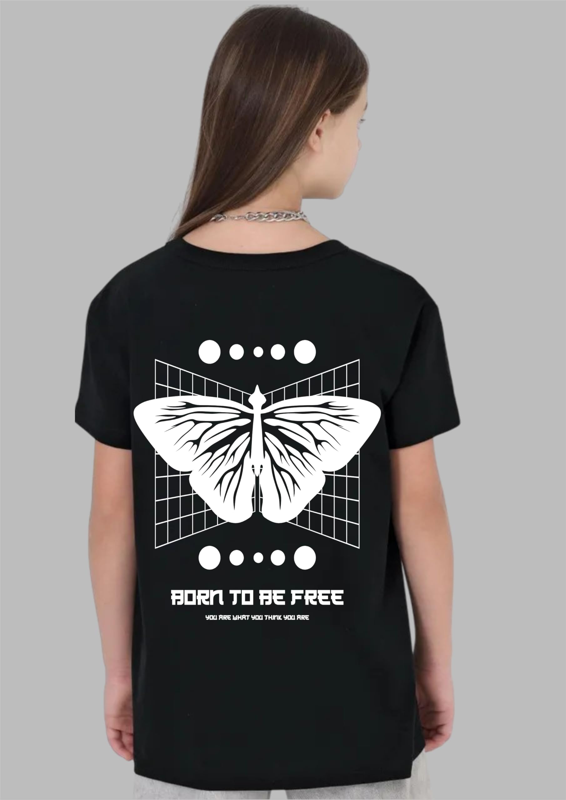 Uniplanet Store Camiseta negra de mezcla de algodón, media manga, ajuste regular, estampado «Back Be Free»