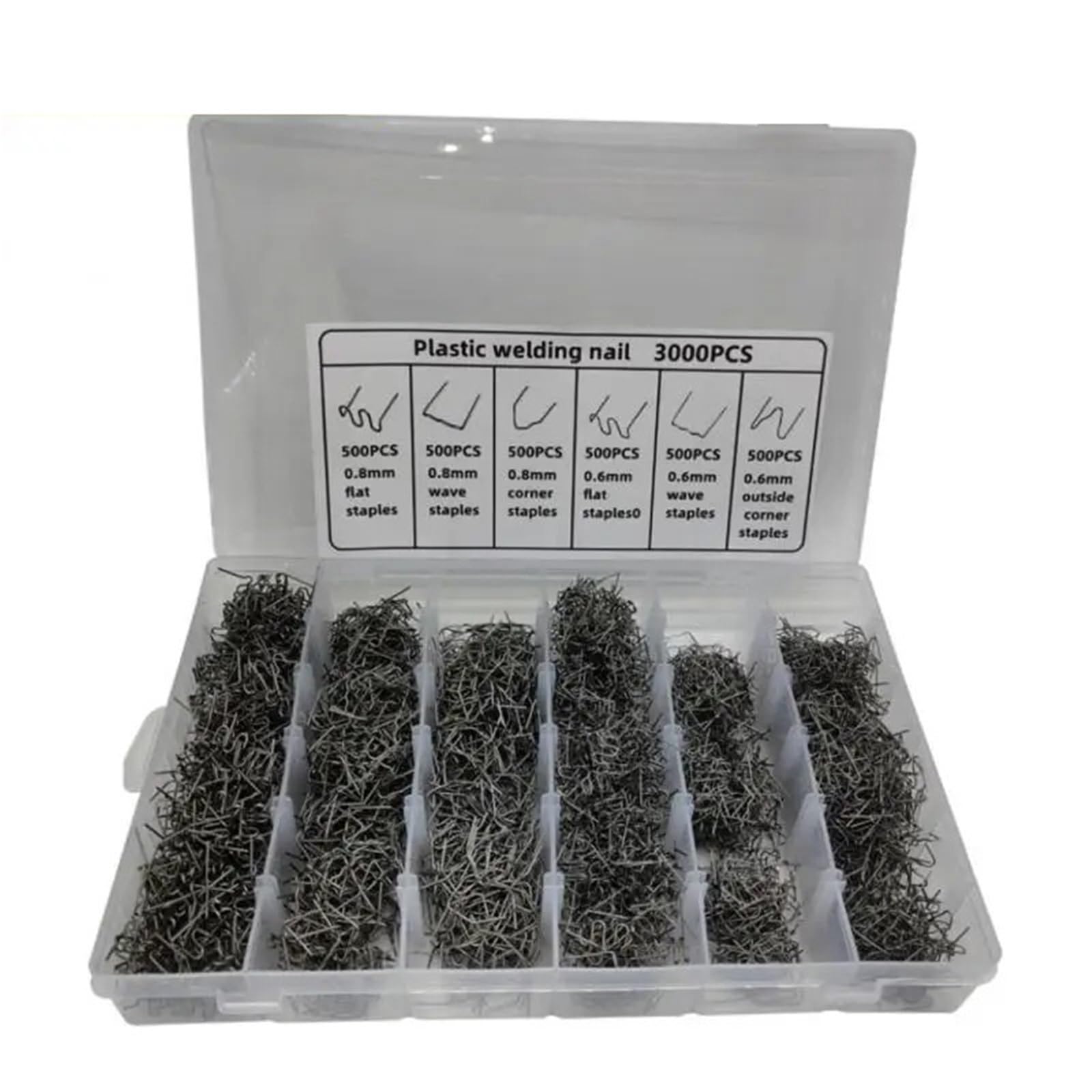 Zgrzewarka do plastiku Do spawacza tworzyw sztucznych Maszyna do naprawy samochodów Drut spawalniczy Naprawa zderzaka samochodu Spawarka Akcesoria narzędziowe(3000PCS With Box)