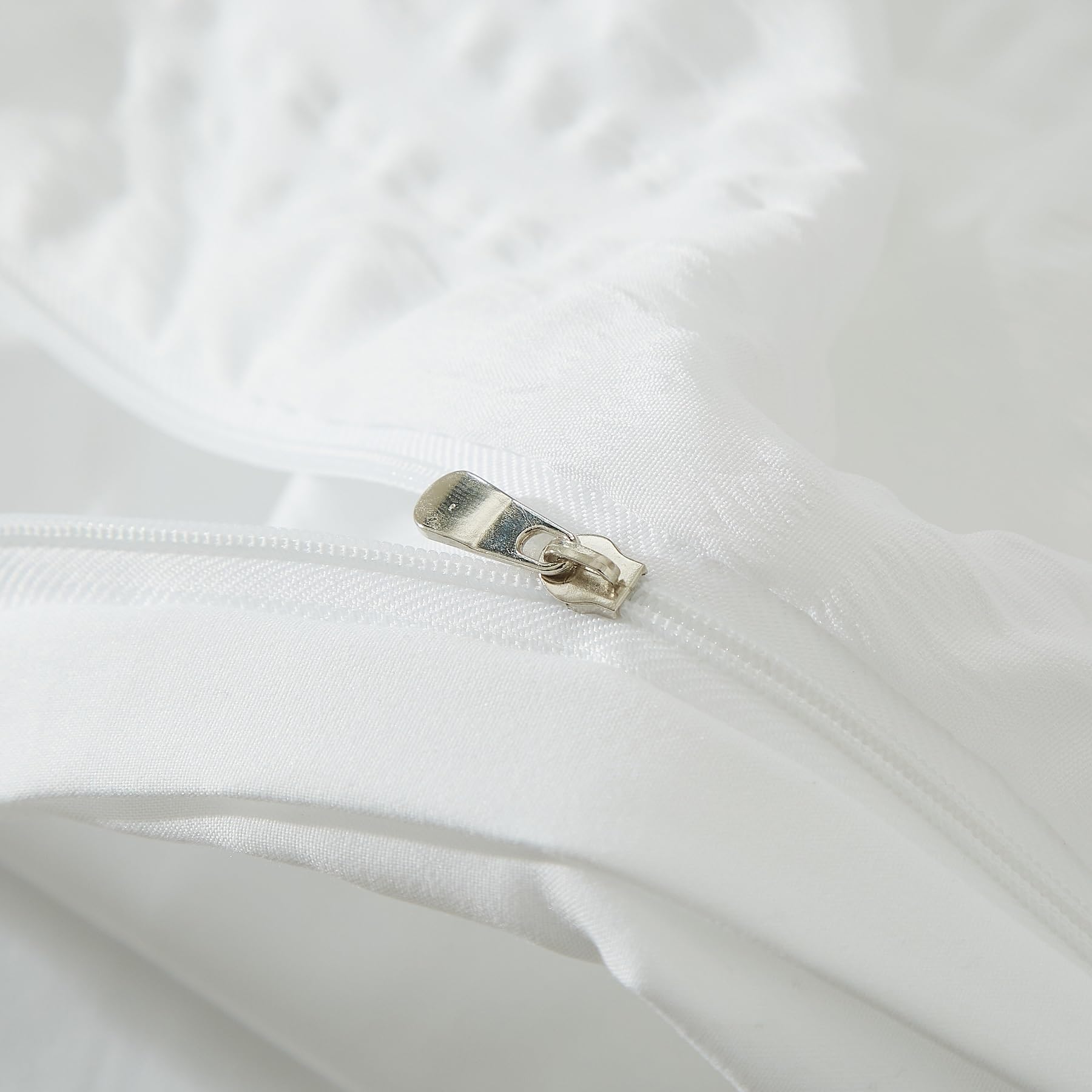 Ropa de cama a cuadros moderna en blanco, juego de 3 piezas tamaño Queen con cremallera, 2 fundas de almohada de 80 x 80 cm, microfibra, seersucker, transpirable, 1 unidad